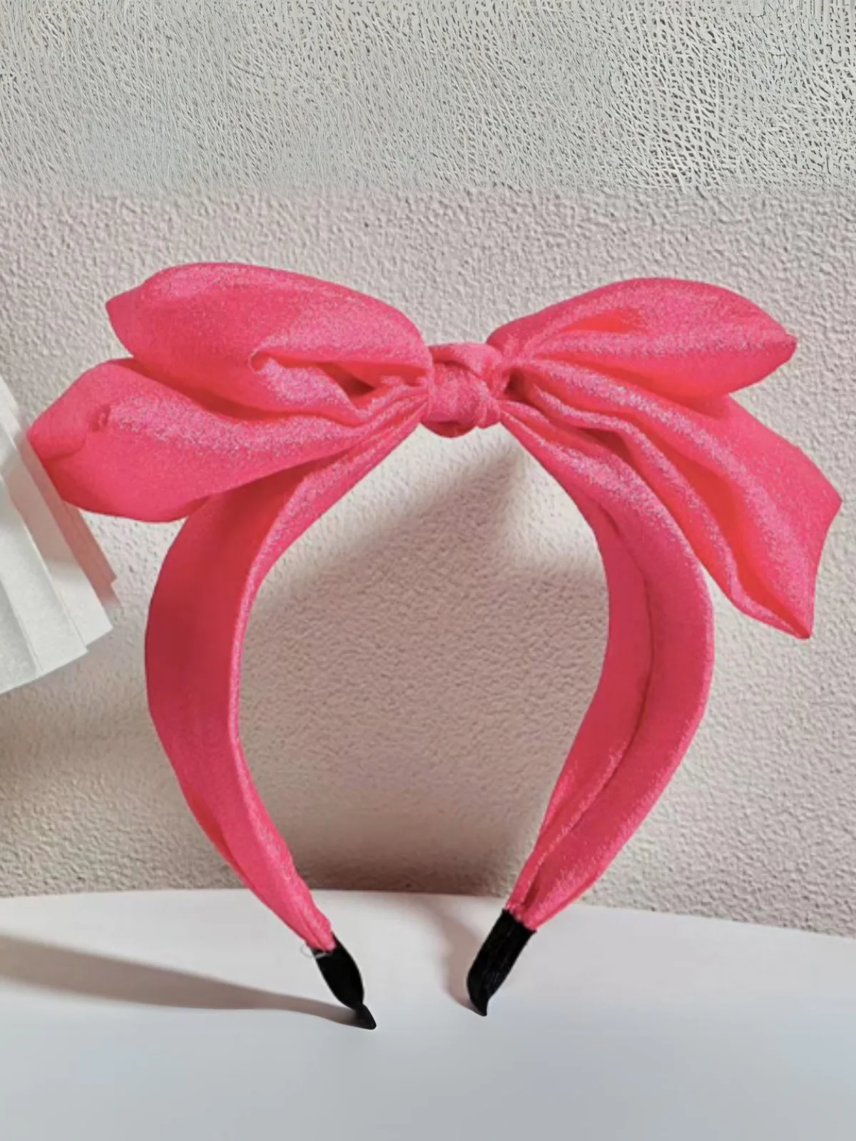 Girls Elegant Hot Pink Bow Headband - Image 4