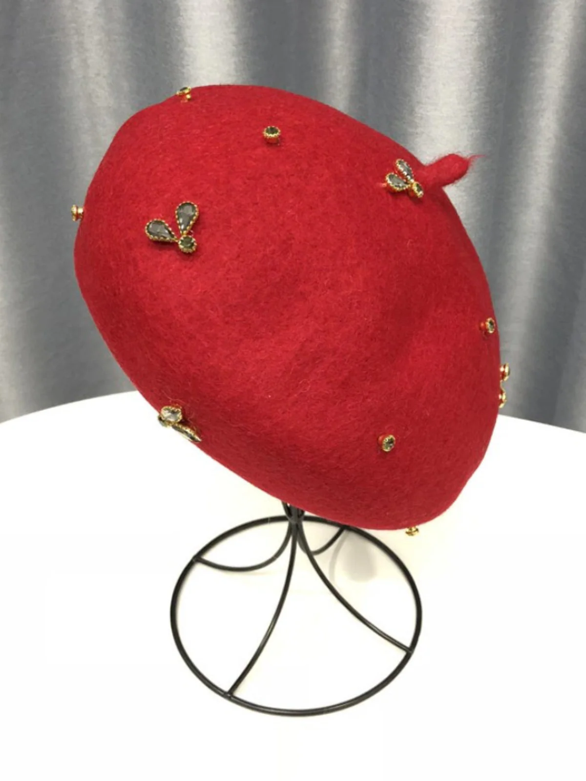 Feelin' Regal Bejeweled Wool Beret Hat - Image 10