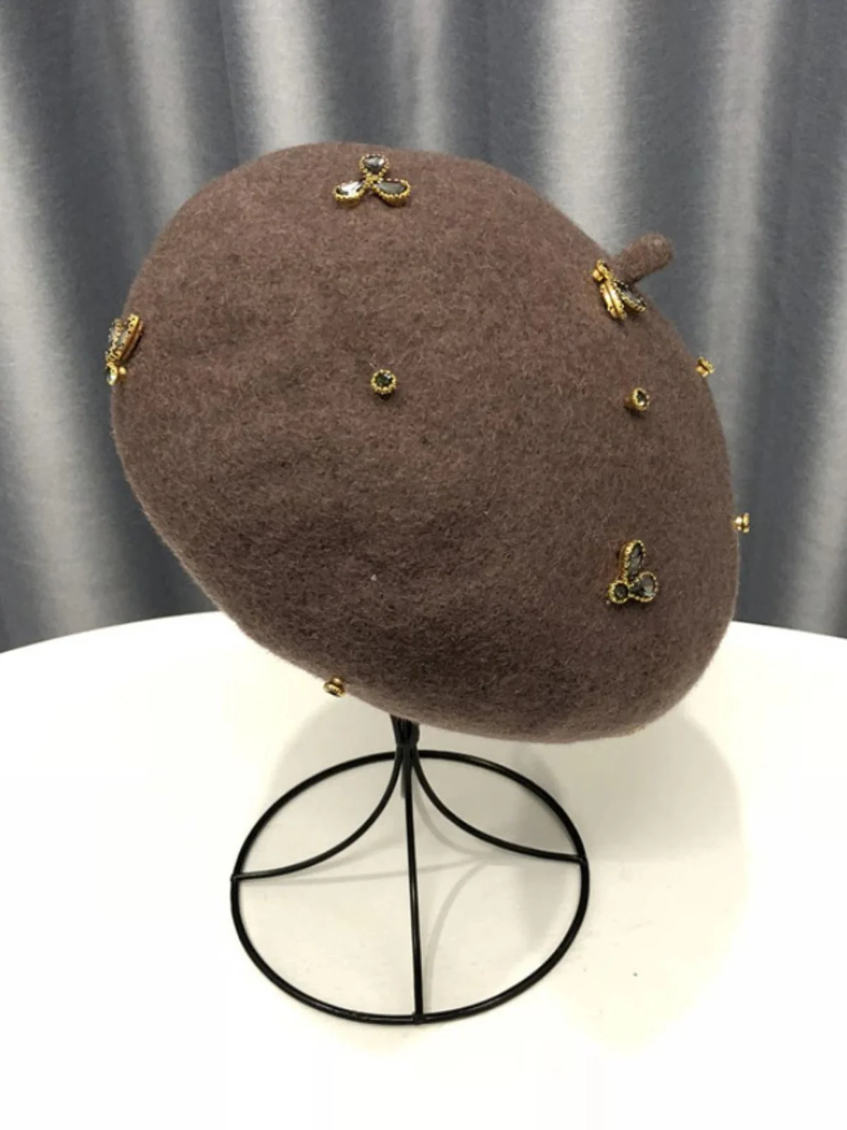 Feelin' Regal Bejeweled Wool Beret Hat - Image 11