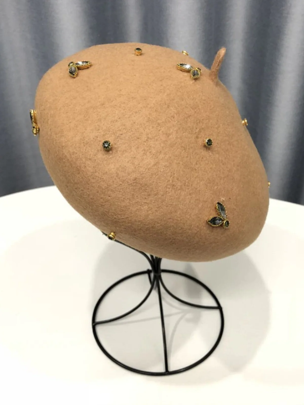 Feelin' Regal Bejeweled Wool Beret Hat - Image 13