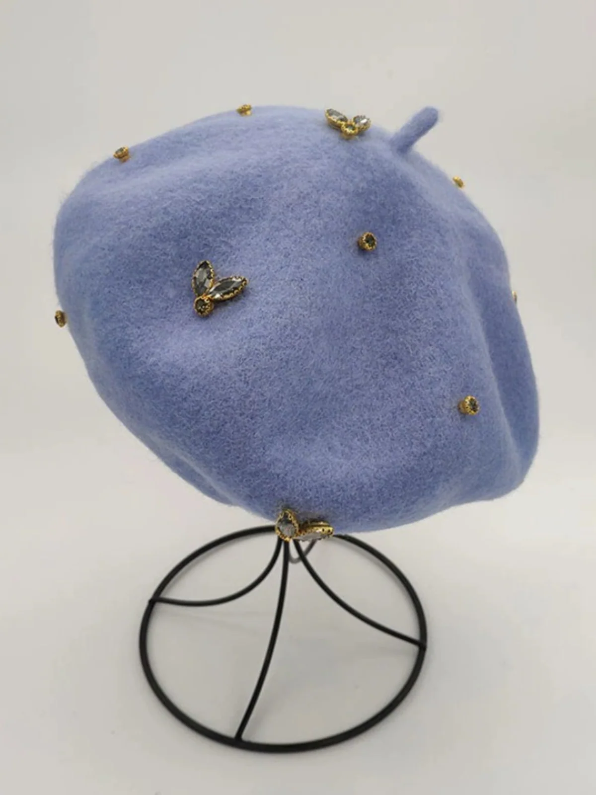 Feelin' Regal Bejeweled Wool Beret Hat - Image 2