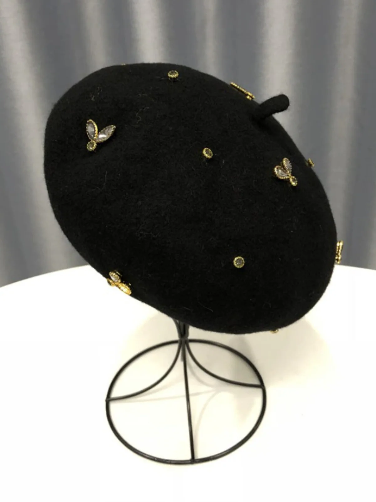 Feelin' Regal Bejeweled Wool Beret Hat - Image 4