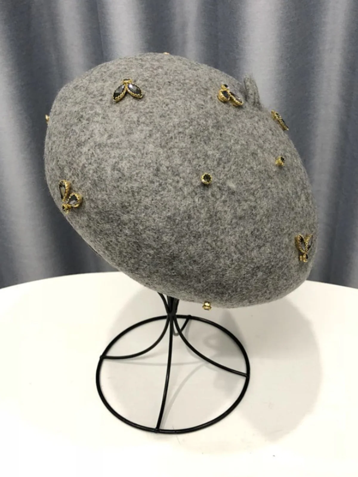 Feelin' Regal Bejeweled Wool Beret Hat - Image 7