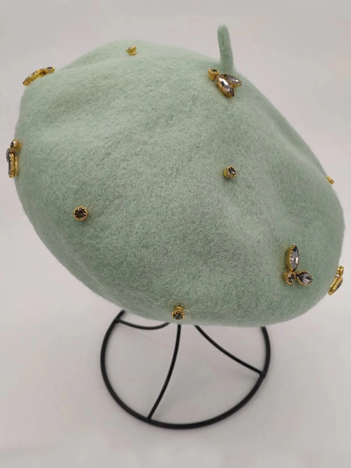 Feelin' Regal Bejeweled Wool Beret Hat - Image 8