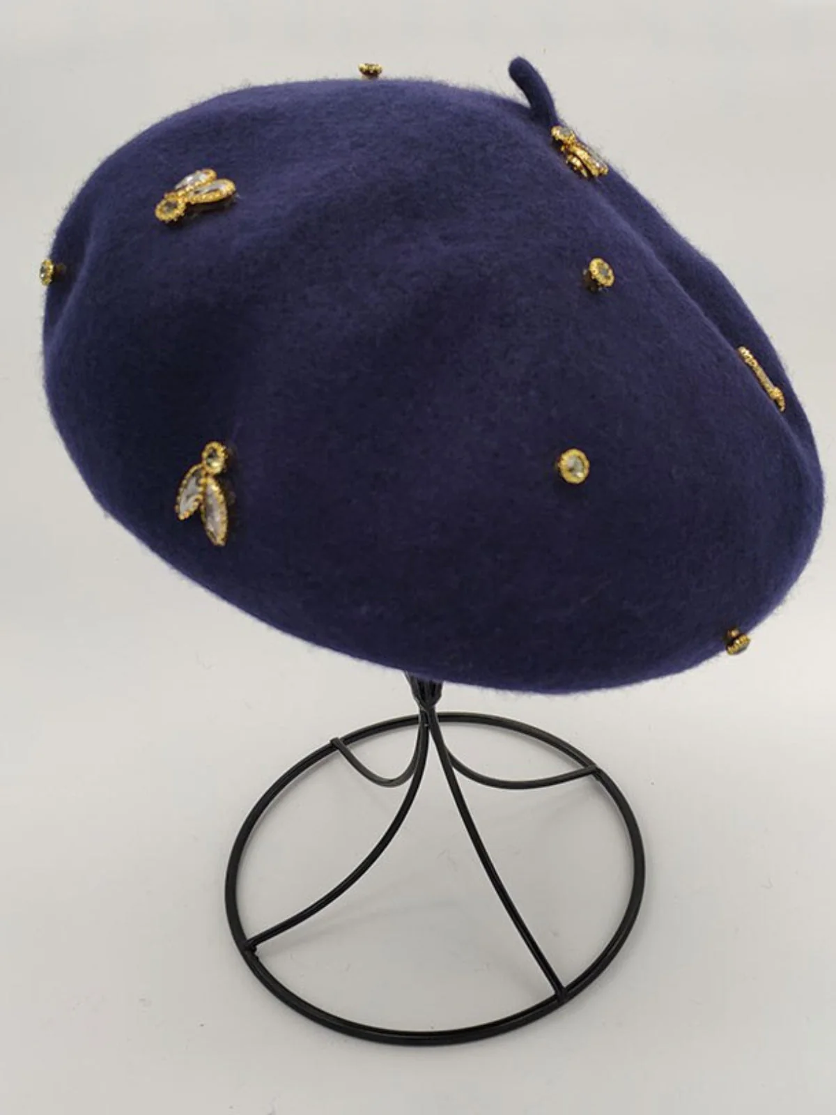 Feelin' Regal Bejeweled Wool Beret Hat - Image 9