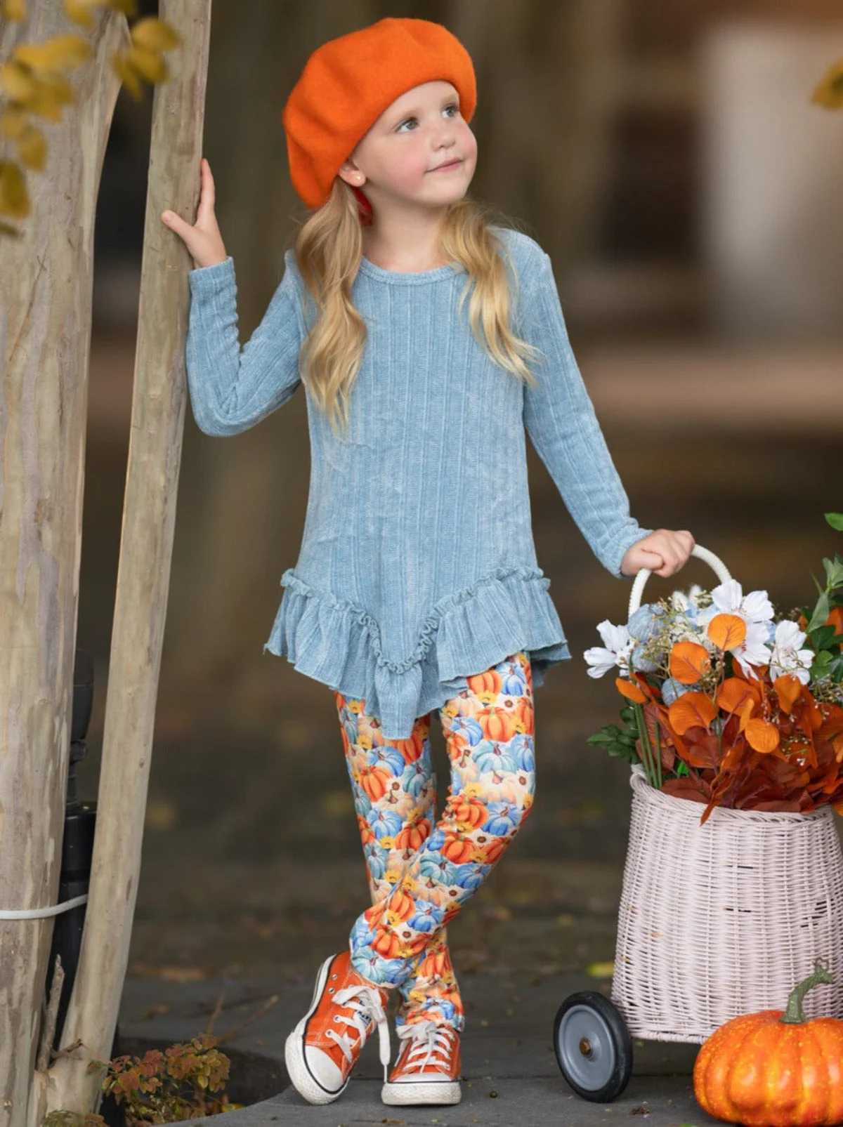 Pumpkin Patch Ruffle Tunic and Legging Set - Image 2