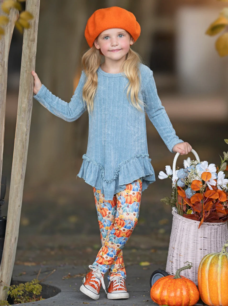 Pumpkin Patch Ruffle Tunic and Legging Set - Image 4