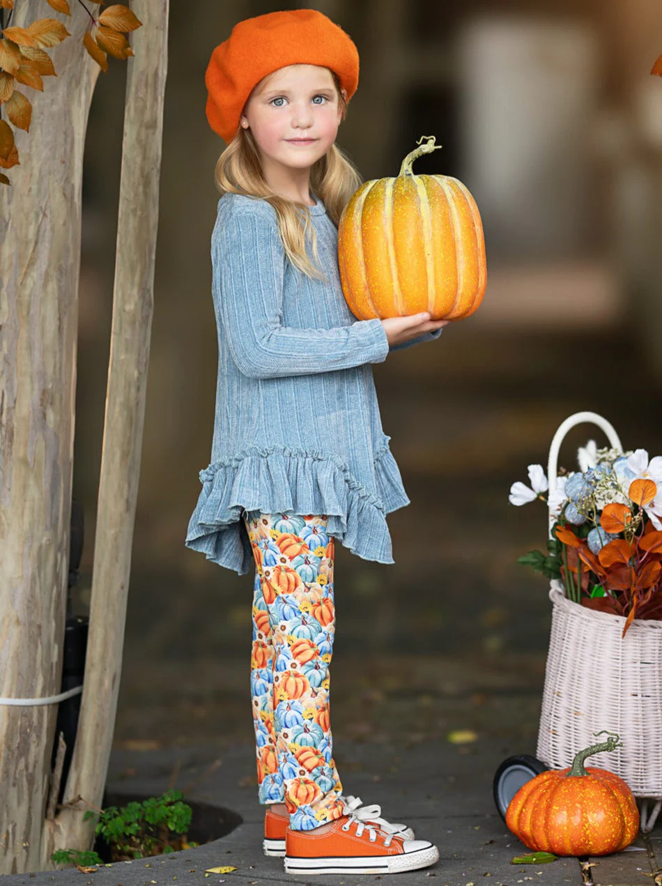 Pumpkin Patch Ruffle Tunic and Legging Set - Image 5