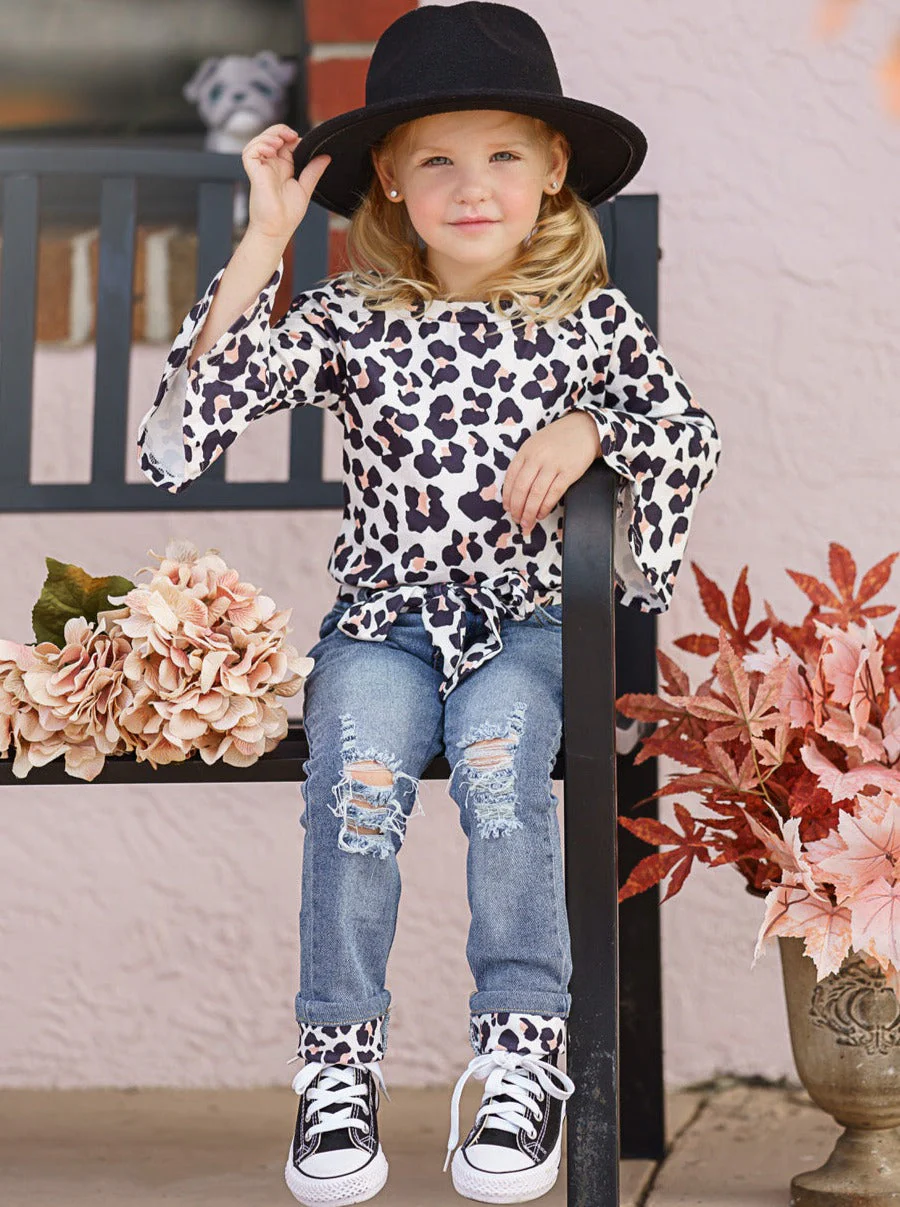 Fierce Leopard Top and Cuffed Jeans Set - Image 10