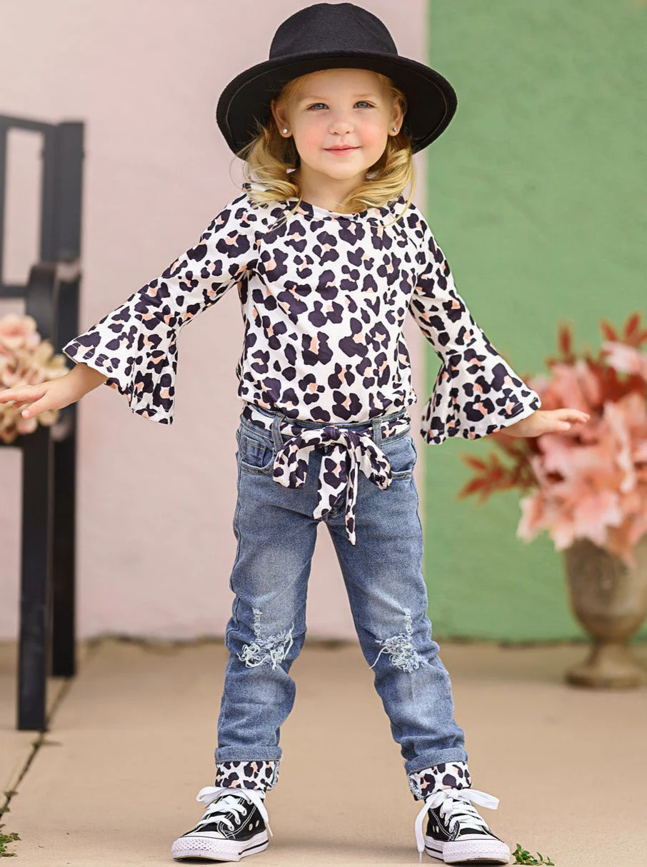 Fierce Leopard Top and Cuffed Jeans Set - Image 8