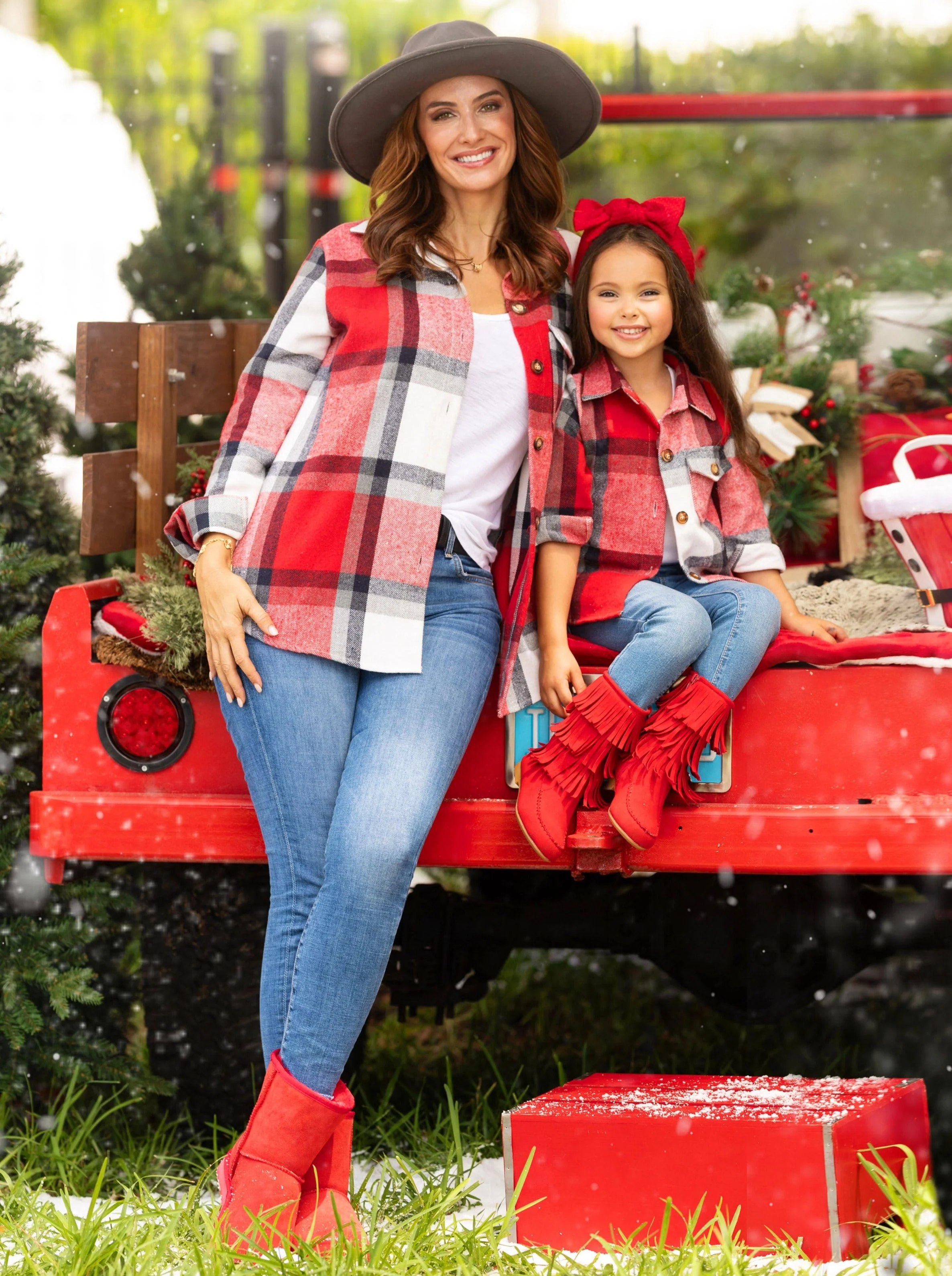 Mommy and Me Perfect Pair Red Flannel Long Sleeve Shirt - Image 3