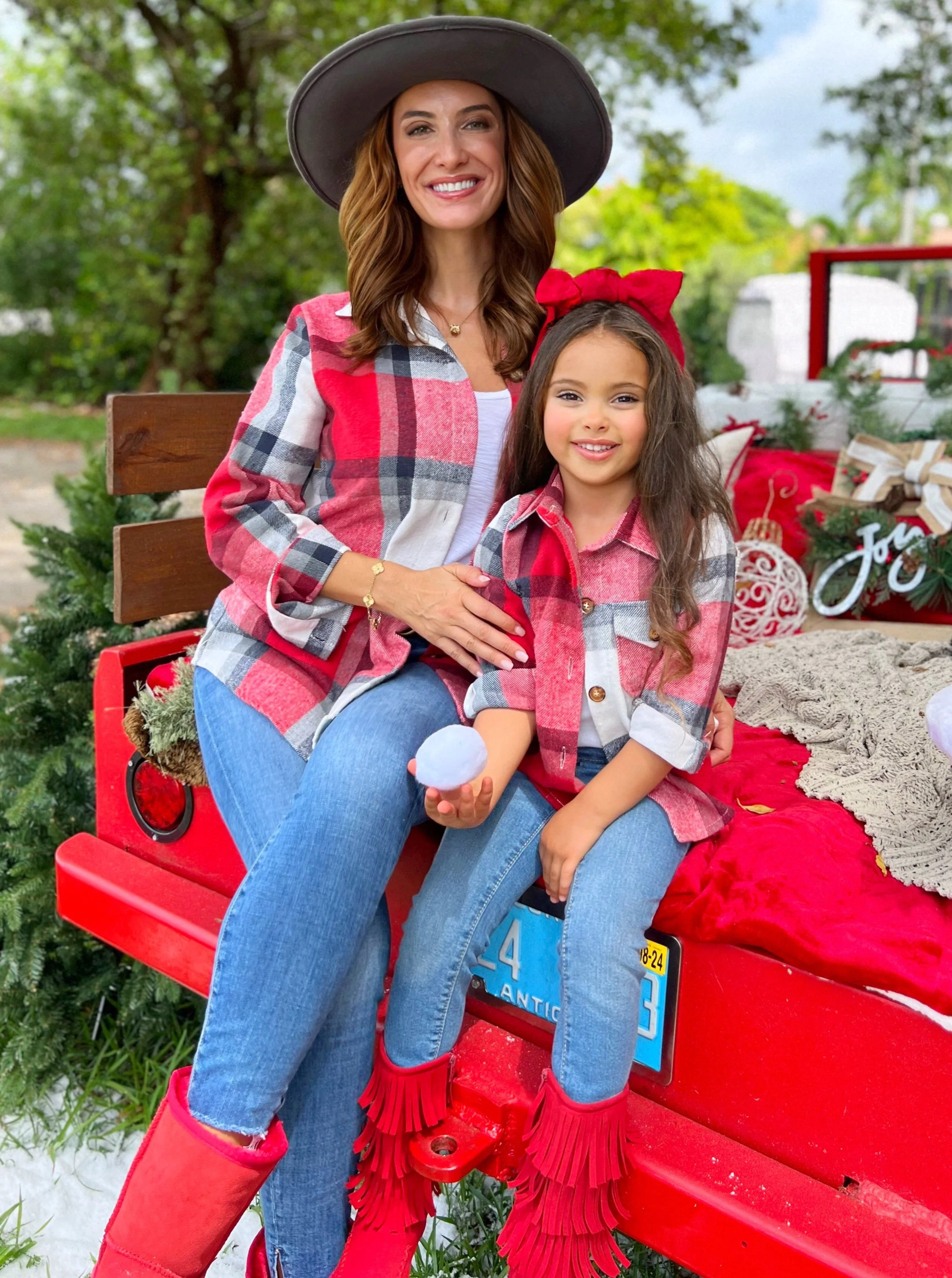 Mommy and Me Perfect Pair Red Flannel Long Sleeve Shirt - Image 5