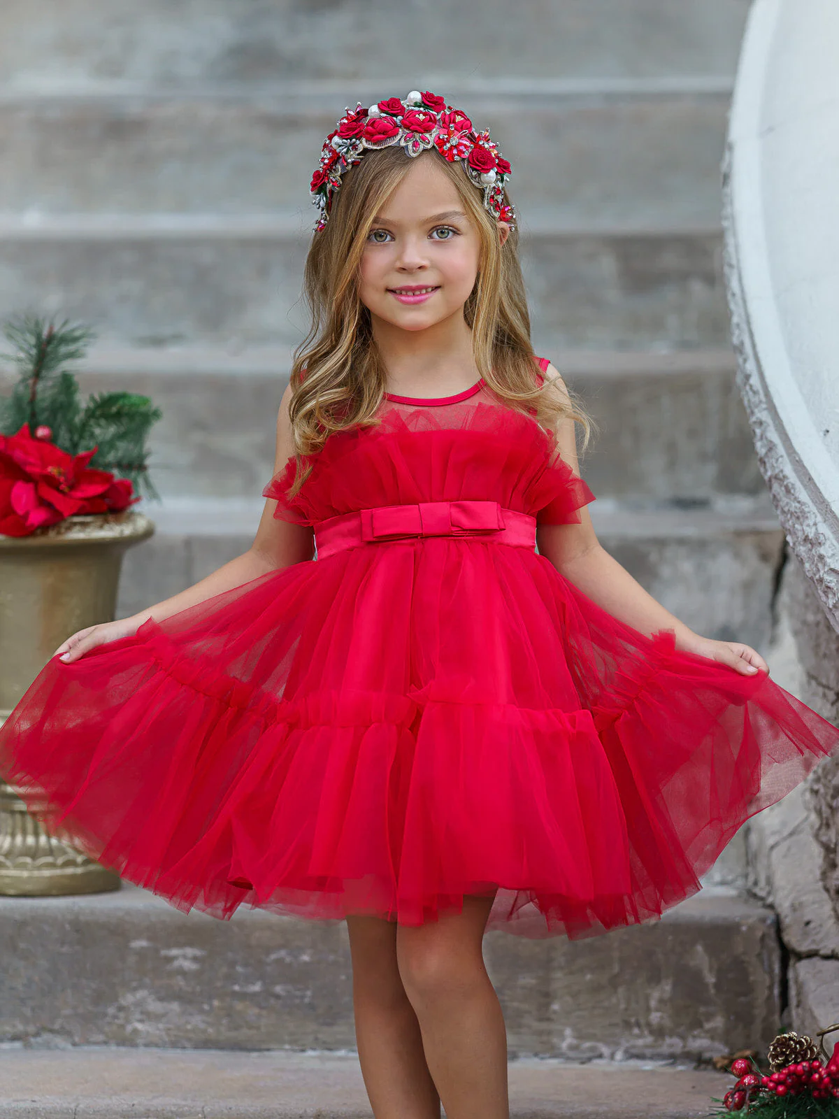 Flawless Frills Trailing Tulle Gown - Image 4