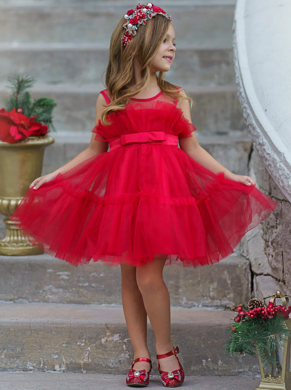 Flawless Frills Trailing Tulle Gown - Image 5