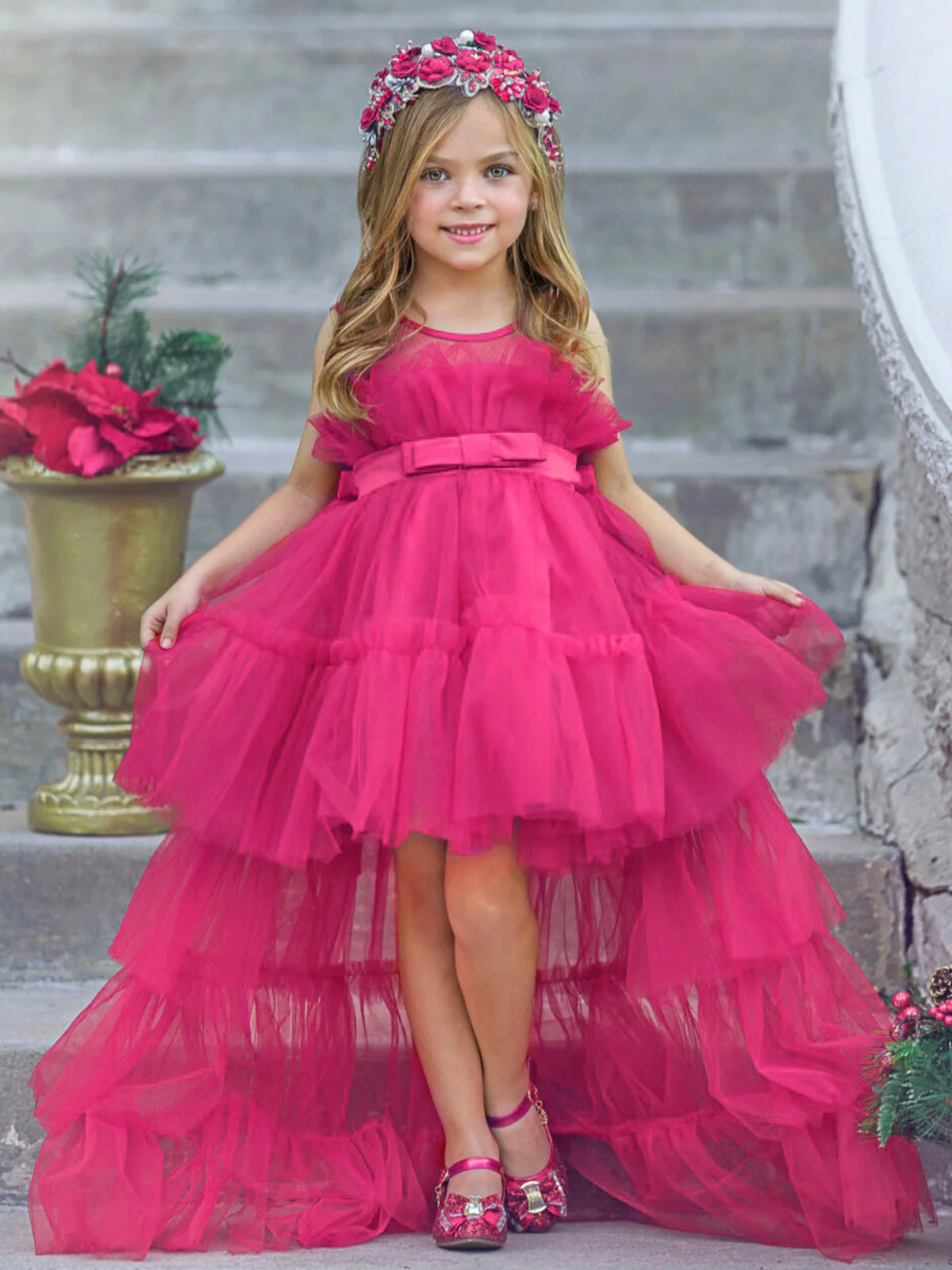 Flawless Frills Trailing Tulle Gown - Image 7