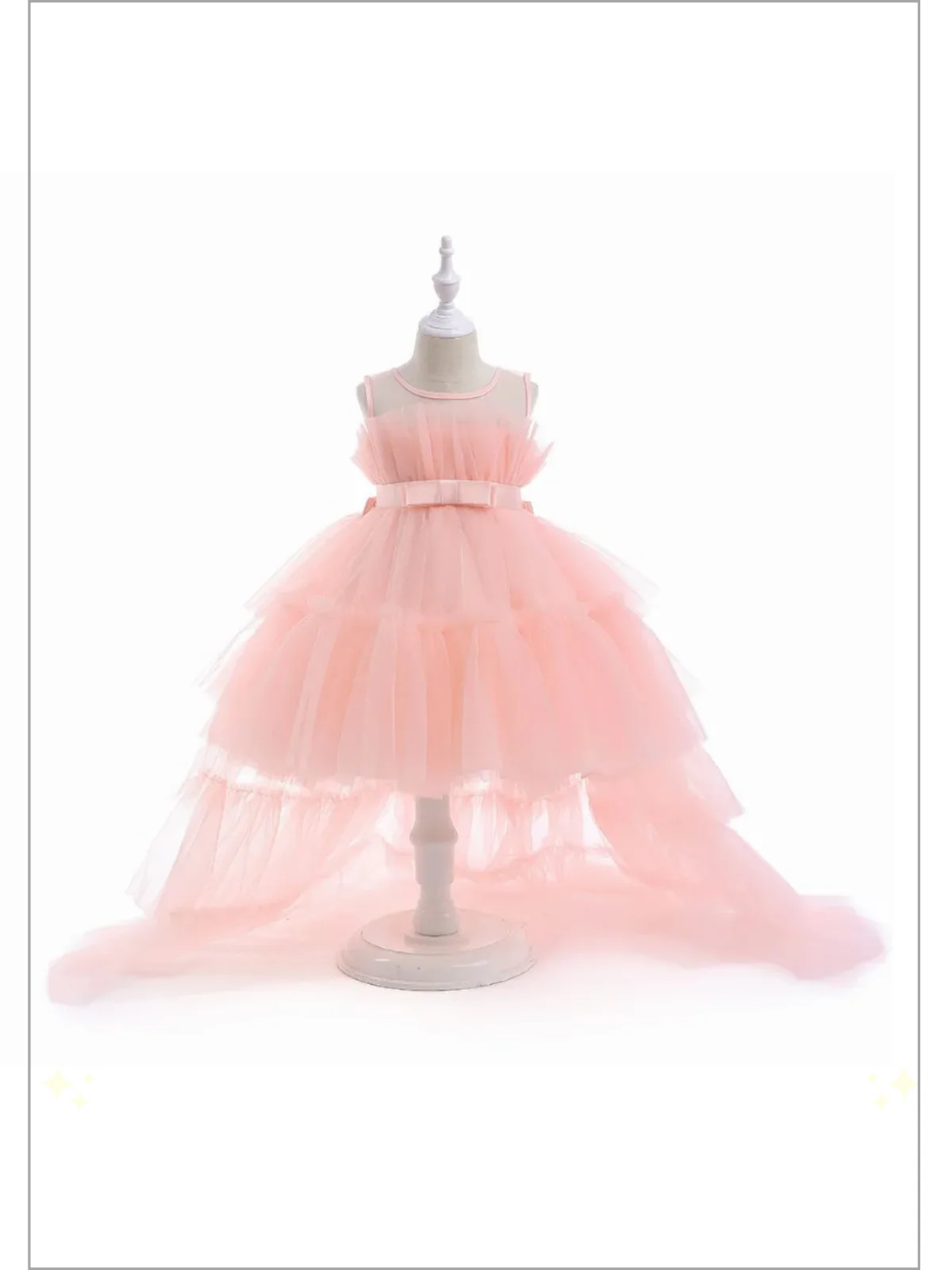 Flawless Frills Trailing Tulle Gown - Image 8