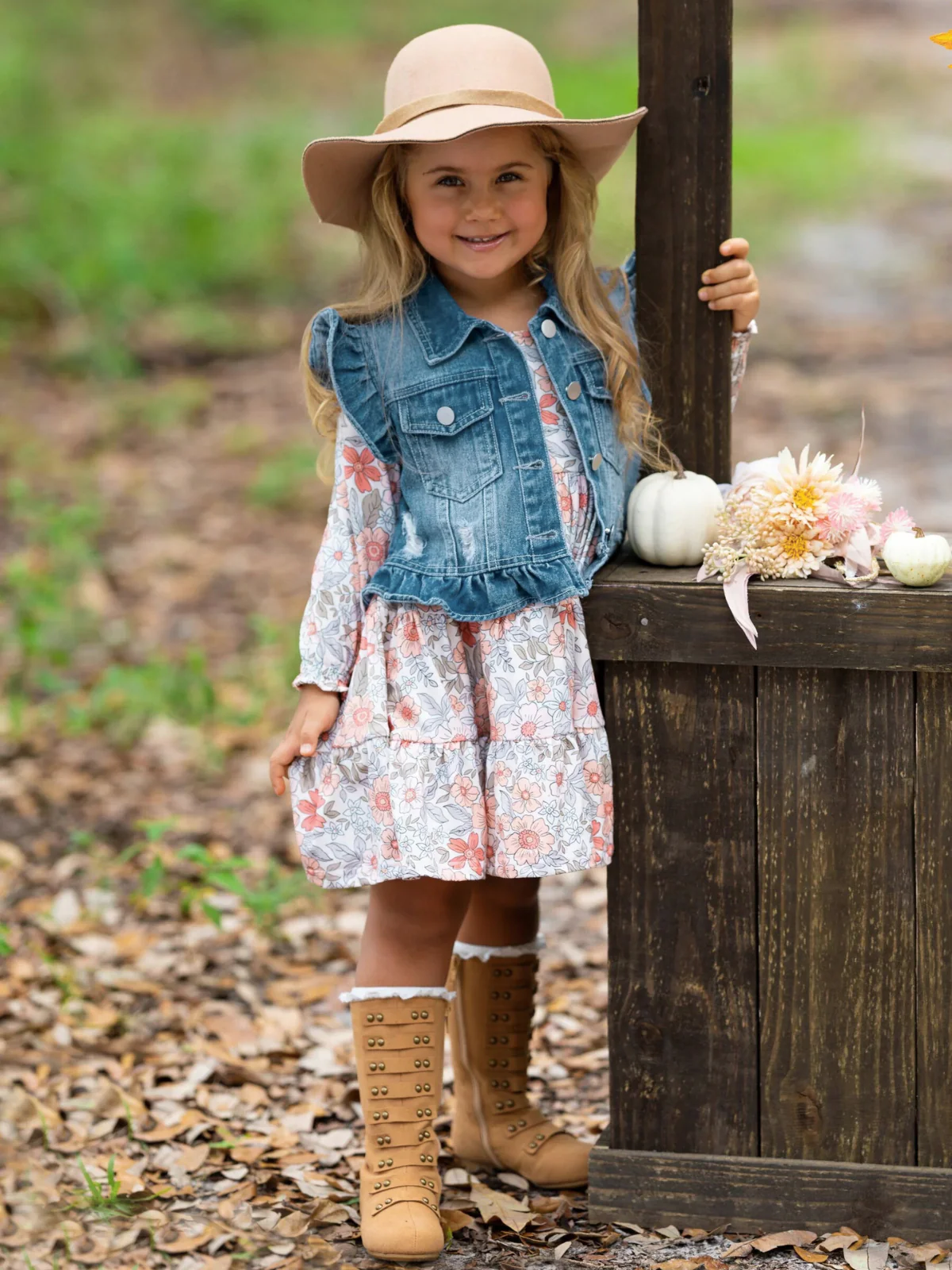 Always In Bloom Denim Vest and Floral Dress Set - Image 4