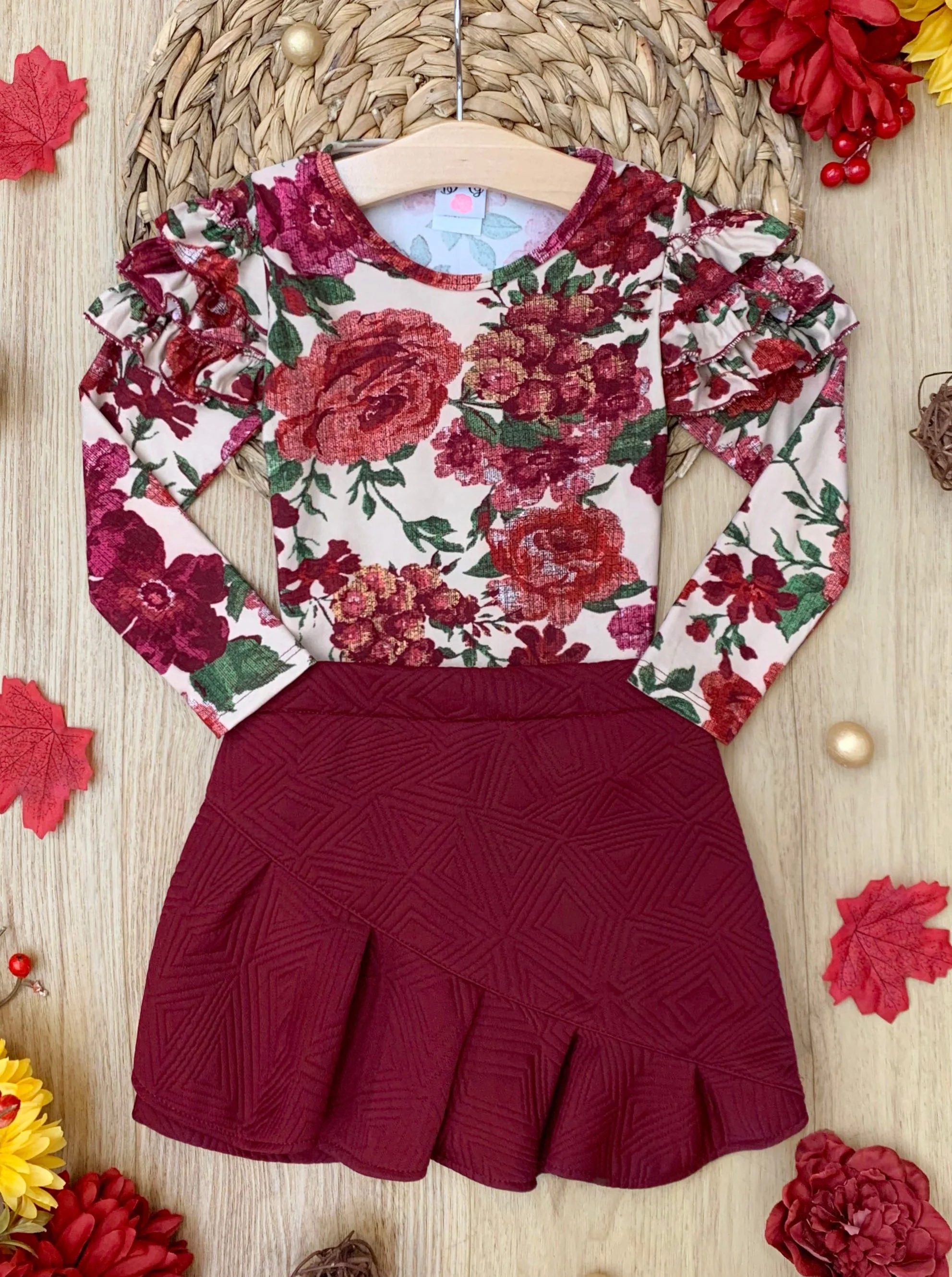 Totally Blooming Floral Top and Ruffle Skirt Set - Image 4