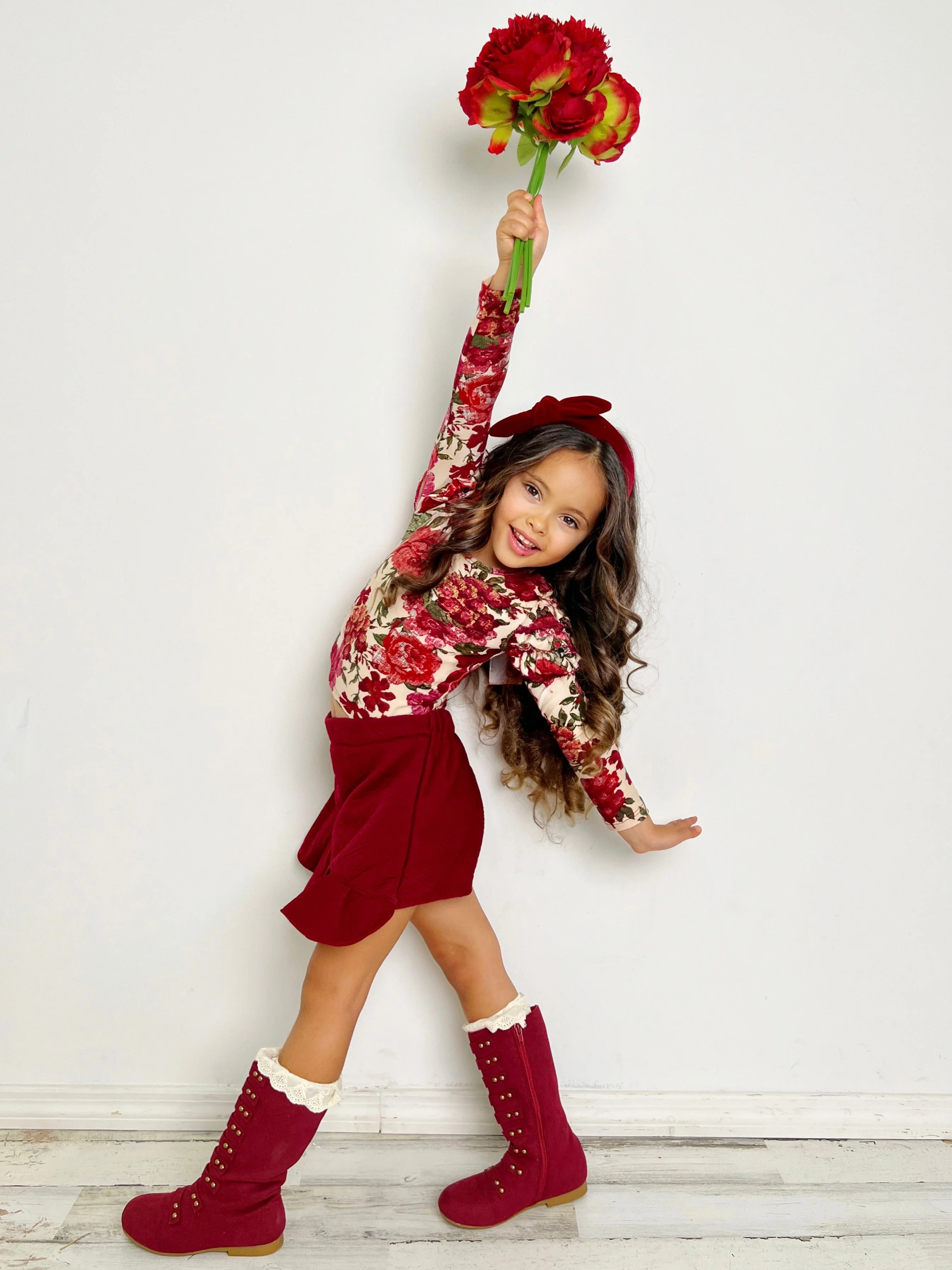 Totally Blooming Floral Top and Ruffle Skirt Set - Image 6