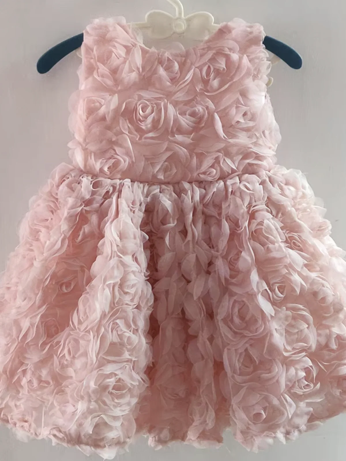 Blush Pink Rosette Bow Party Dress - Image 2