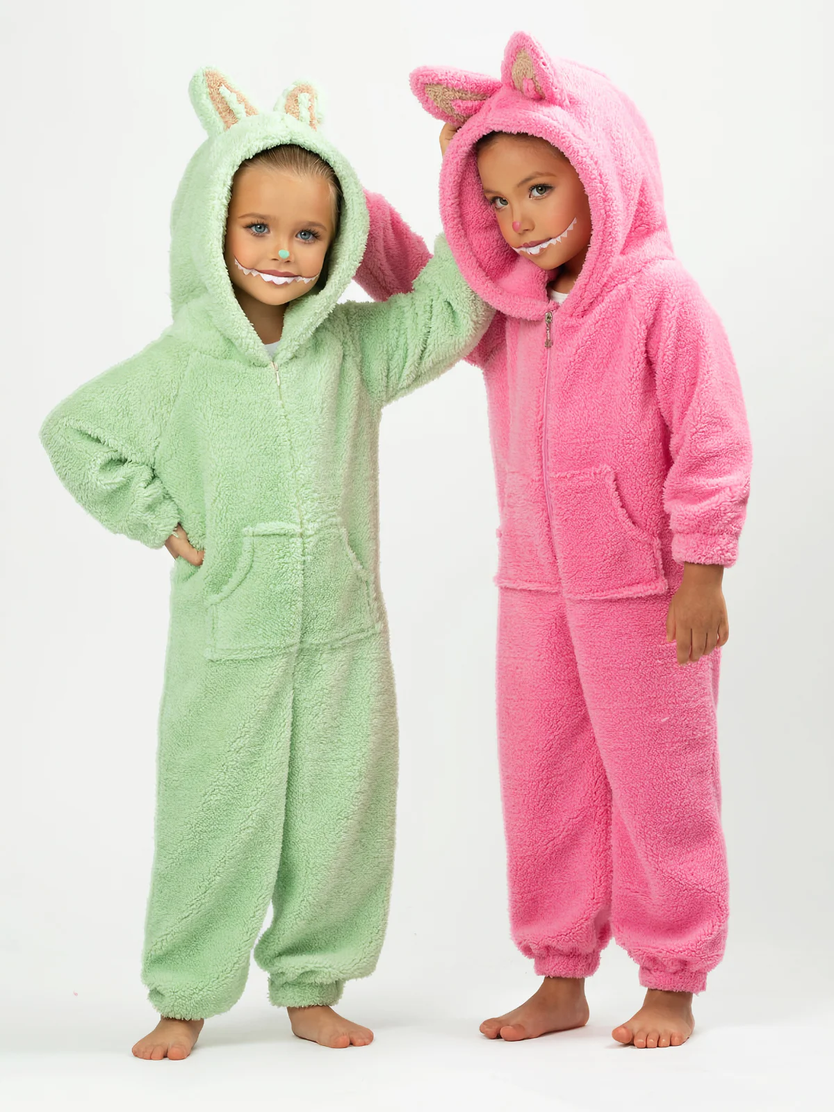 Green Fluffy Lil Bubu Hooded Onesie Costume - Image 3