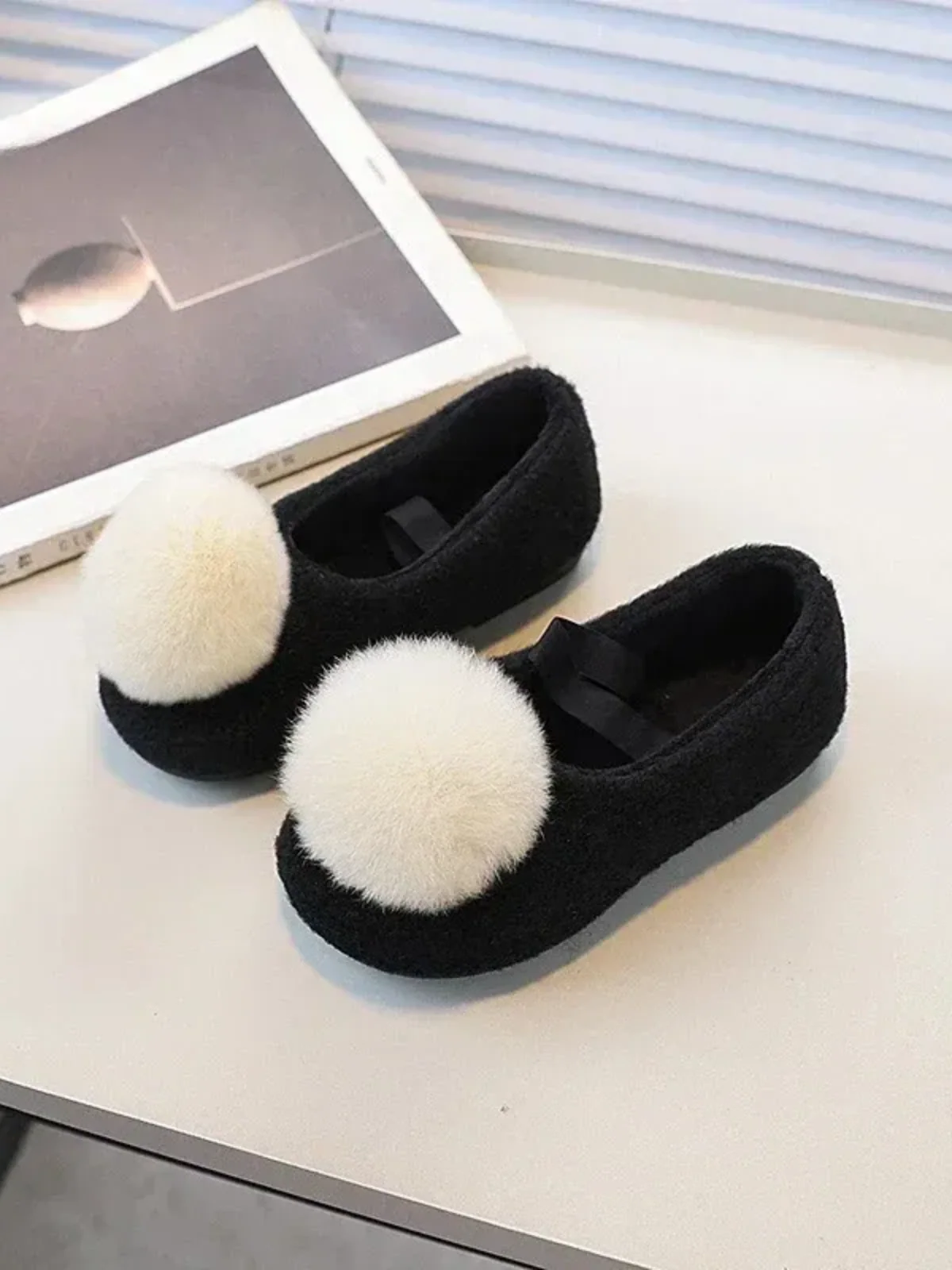 Chic Pom Pom Cozy Ballet Flats - Image 2