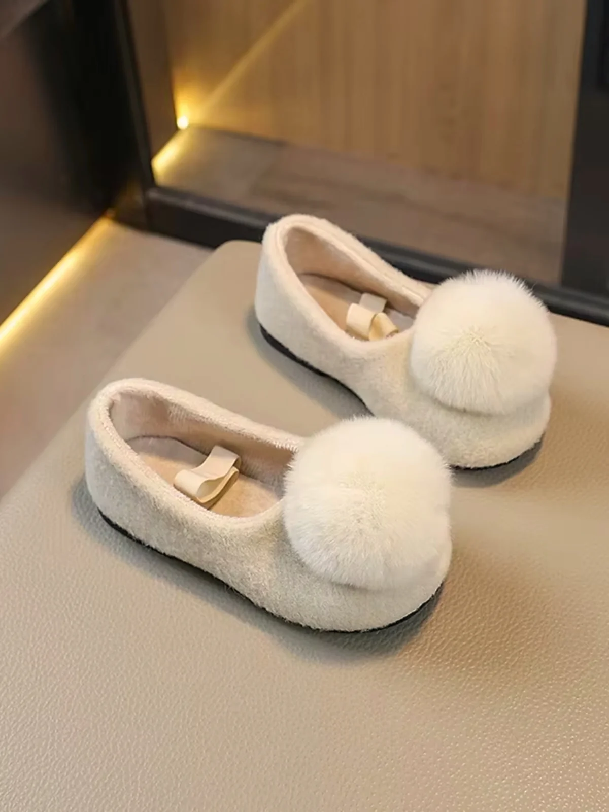 Chic Pom Pom Cozy Ballet Flats - Image 3