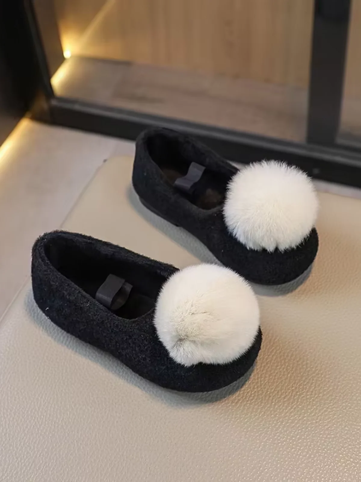 Chic Pom Pom Cozy Ballet Flats - Image 4