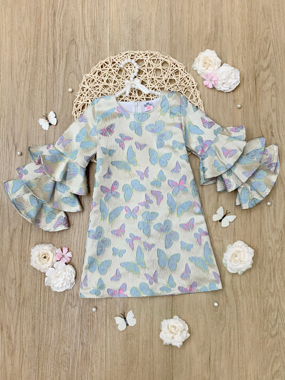 Fluttering Butterfly Ruffle Sleeve Dress - Image 2
