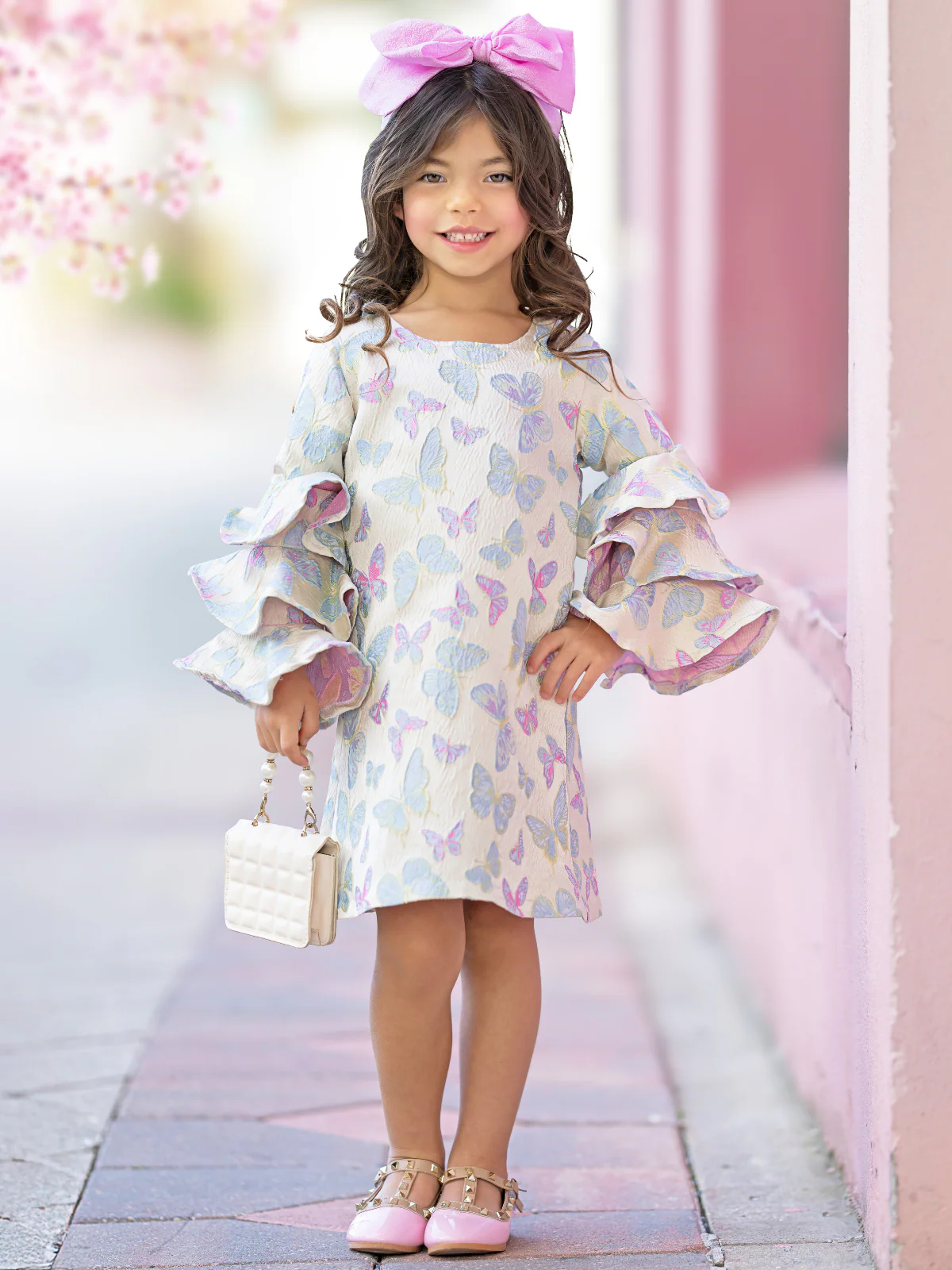 Fluttering Butterfly Ruffle Sleeve Dress - Image 6