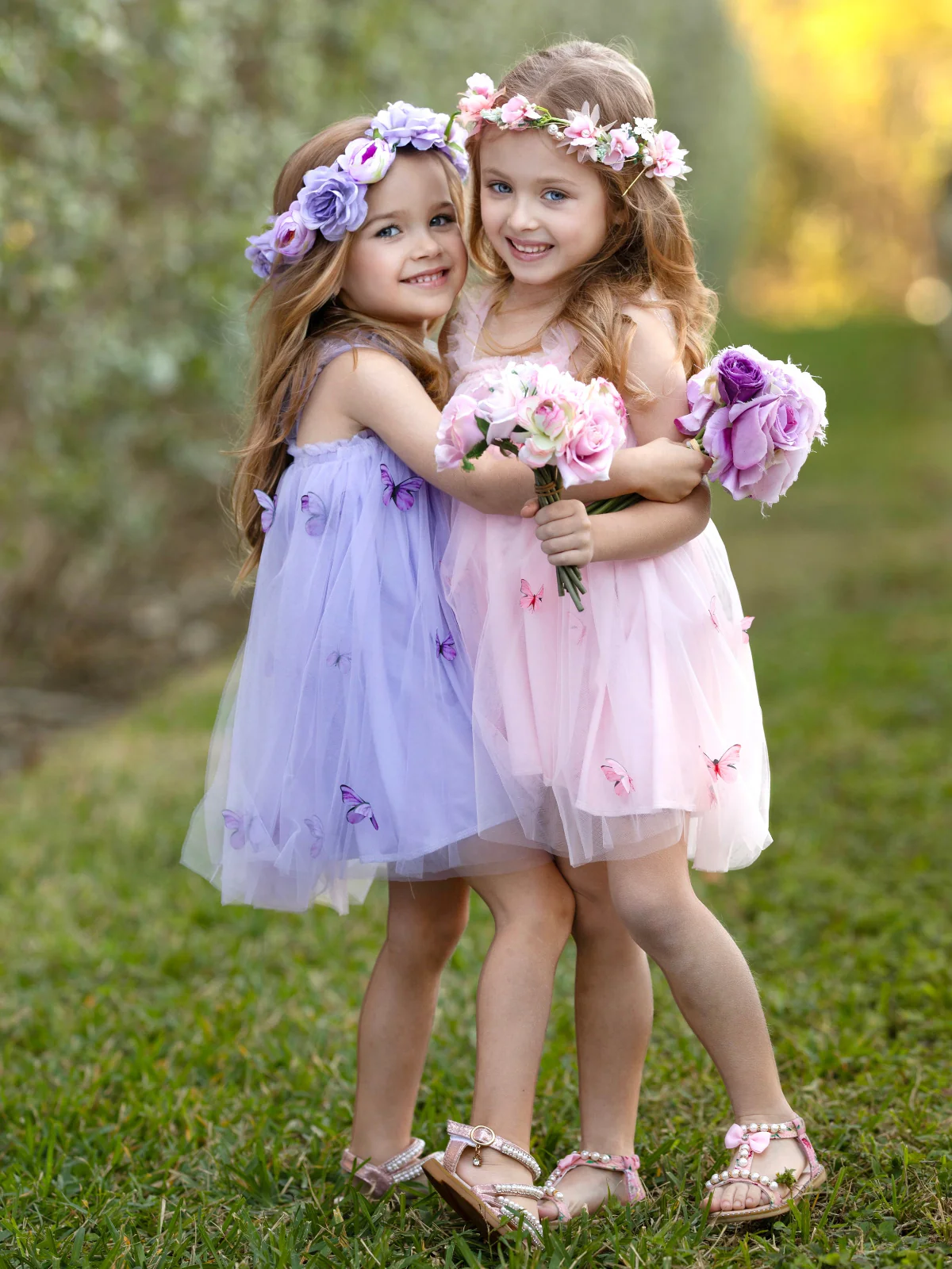 Butterfly Bliss Pink Tulle Dress - Image 3
