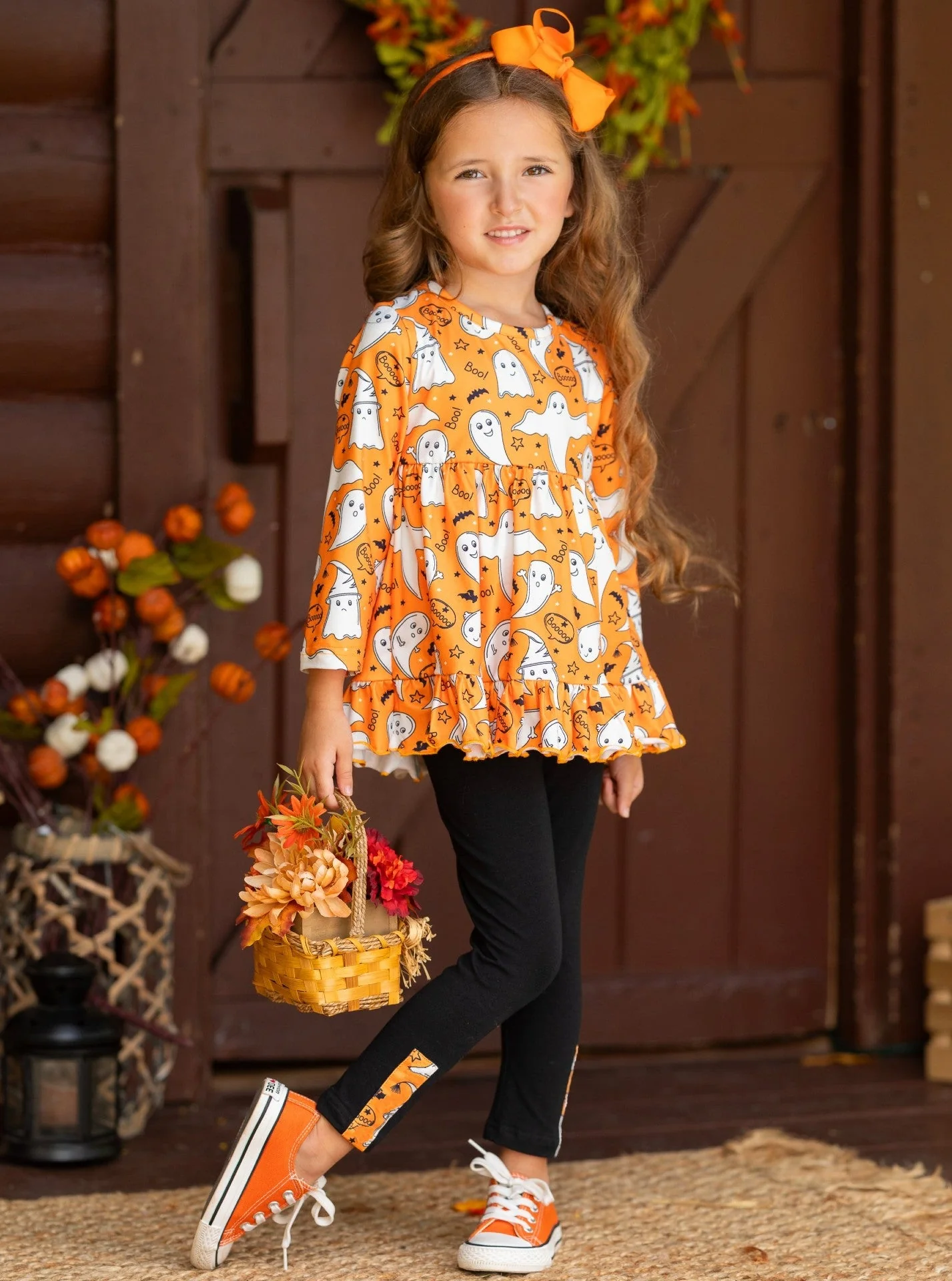 Fun-tastic Flying Ghosts Halloween Legging Set - Image 3