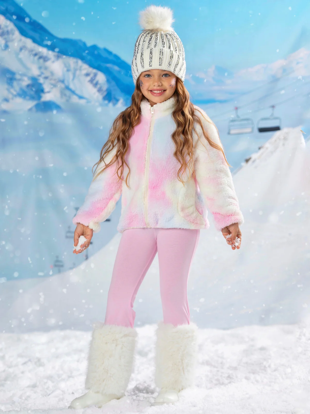 Frosted Unicorn Fleece Zip Jacket - Image 2