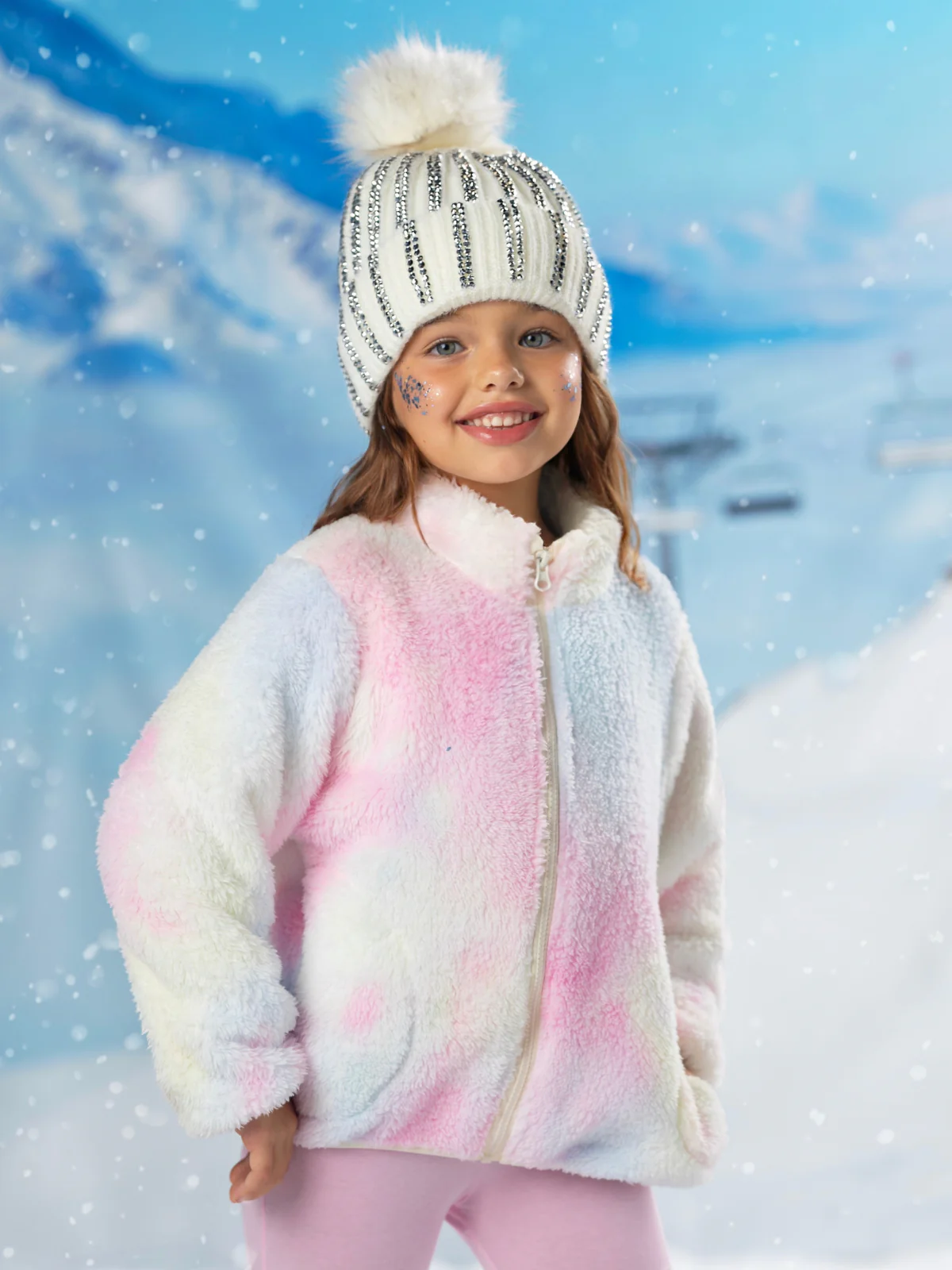 Frosted Unicorn Fleece Zip Jacket - Image 3