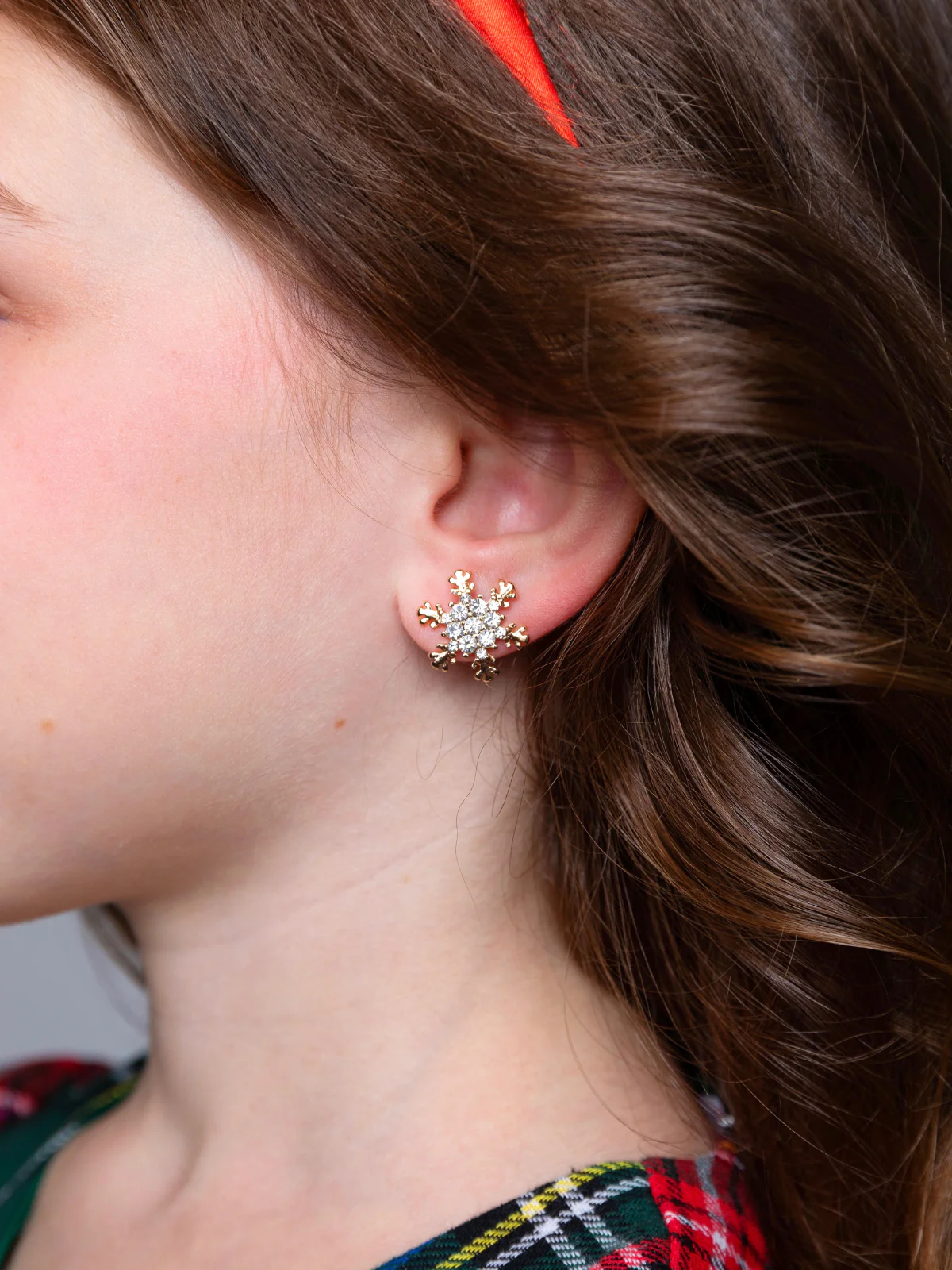 Frosted Sparkle Snowflake Stud Earrings - Image 3