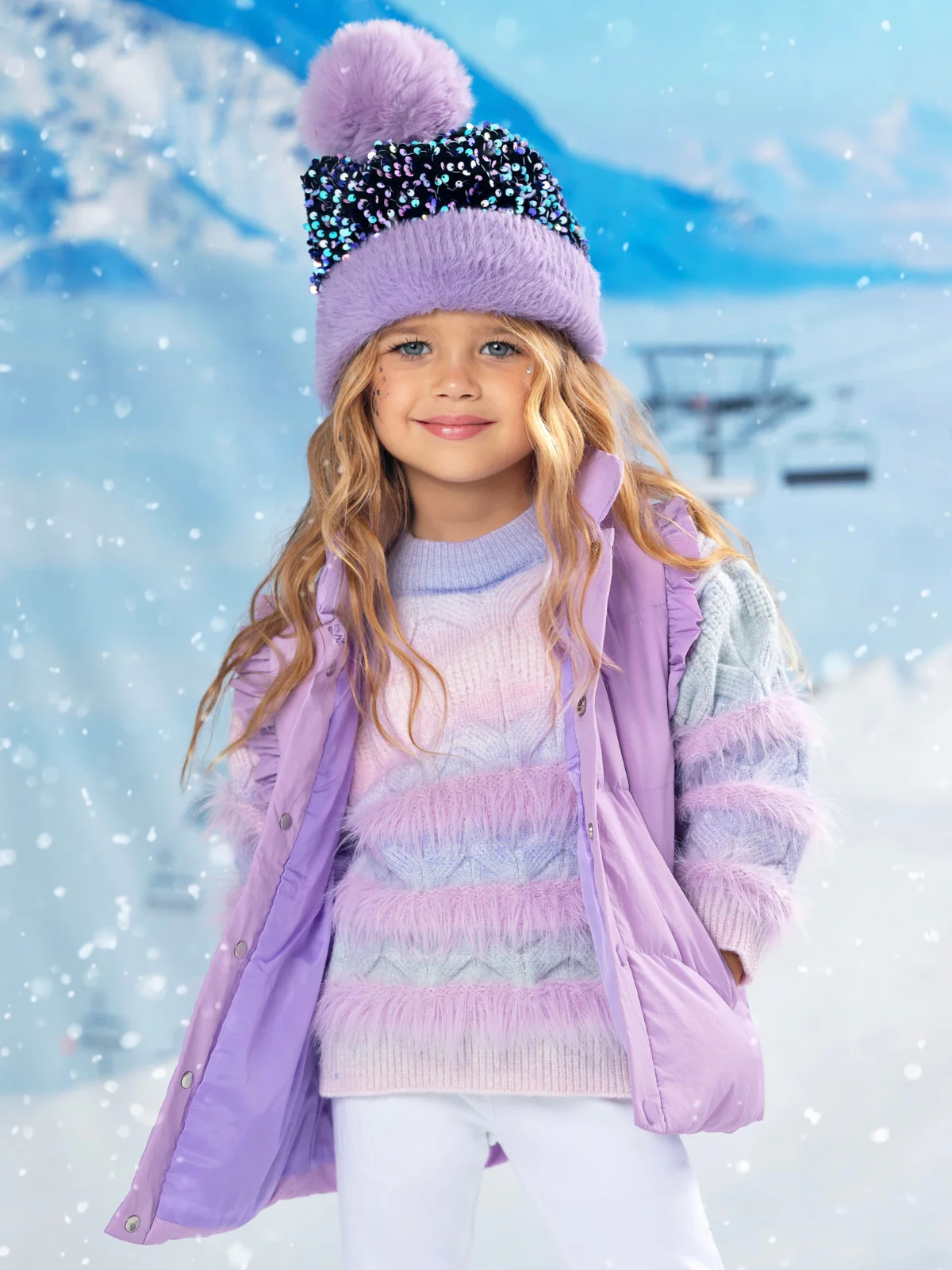 Frosted Whimsy Fuzzy Knit Sweater - Image 4