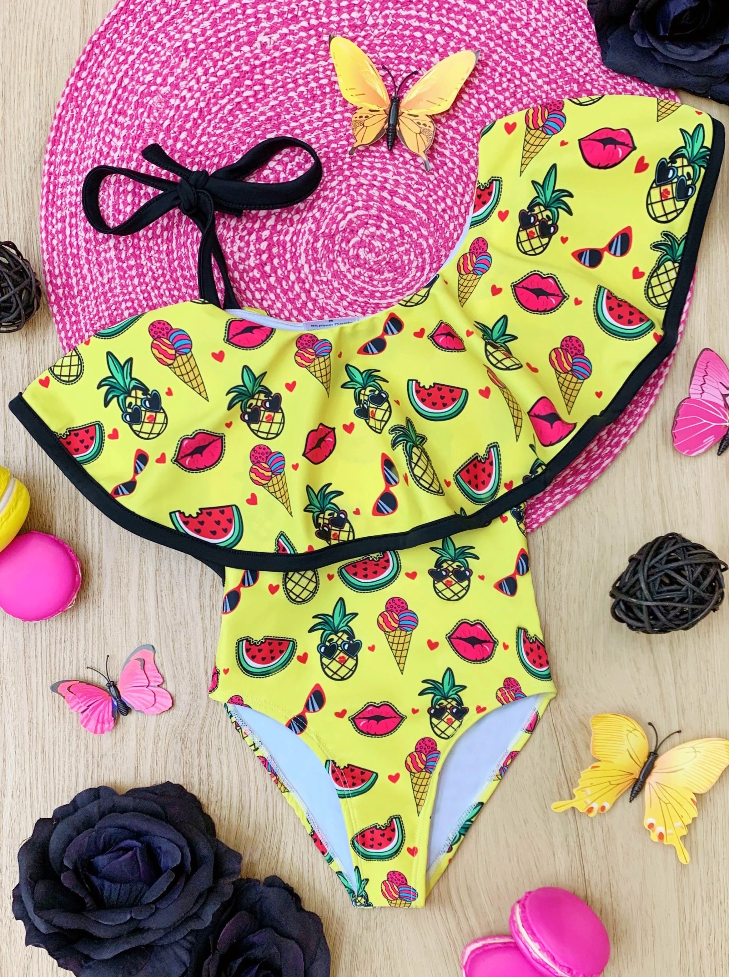 Fun In The Tropics One Shoulder One Piece Swimsuit - Image 2