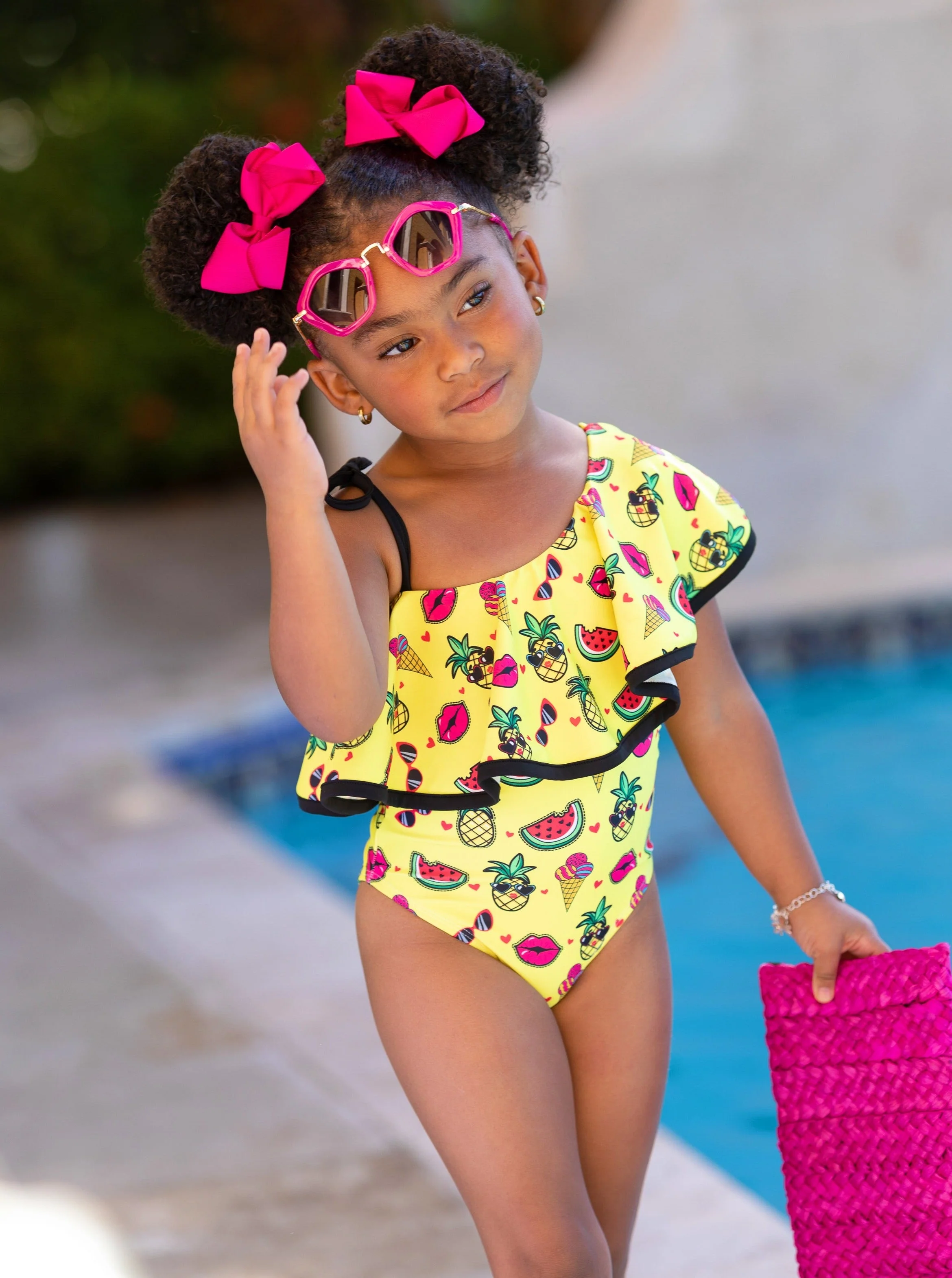 Fun In The Tropics One Shoulder One Piece Swimsuit - Image 4