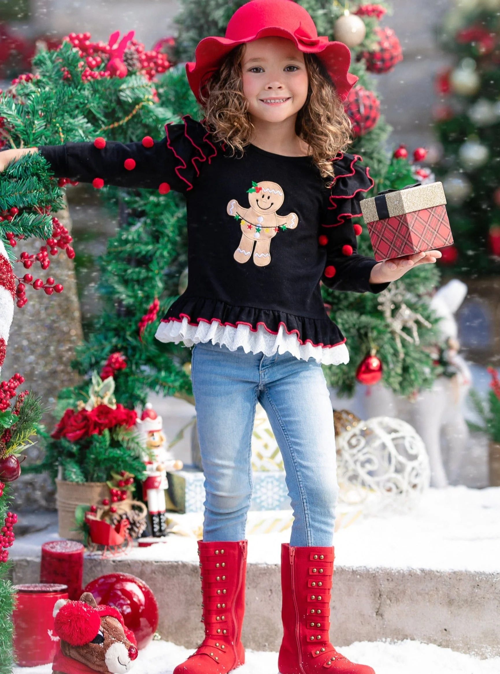 Gingerbread Cookie Glow Ruffled Top - Image 5