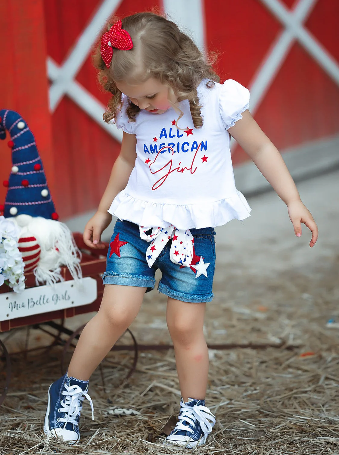 All American Girl Star Denim Short Set - Image 4