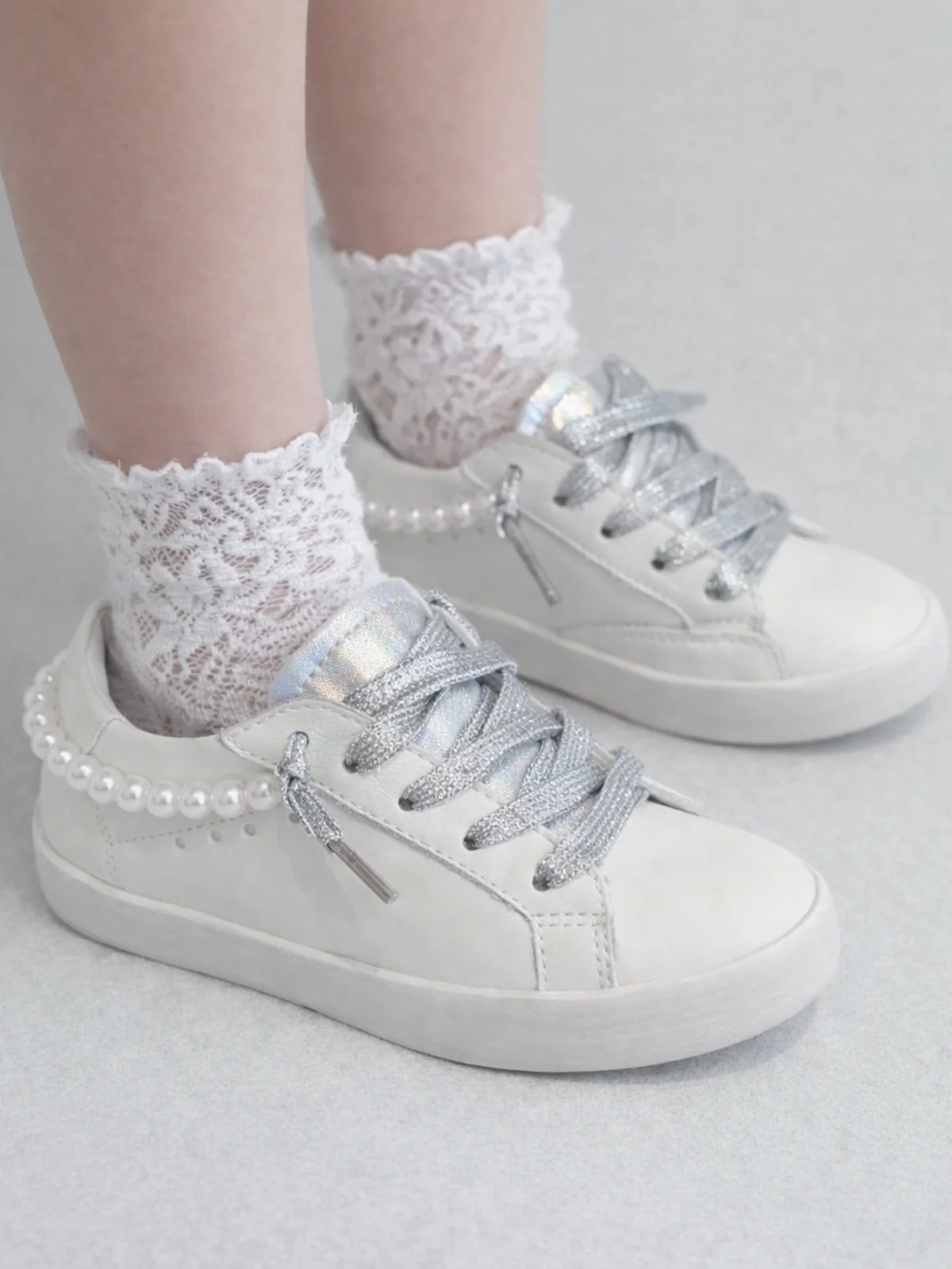 Metallic Pearl Sneakers by Liv and Mia - Image 4