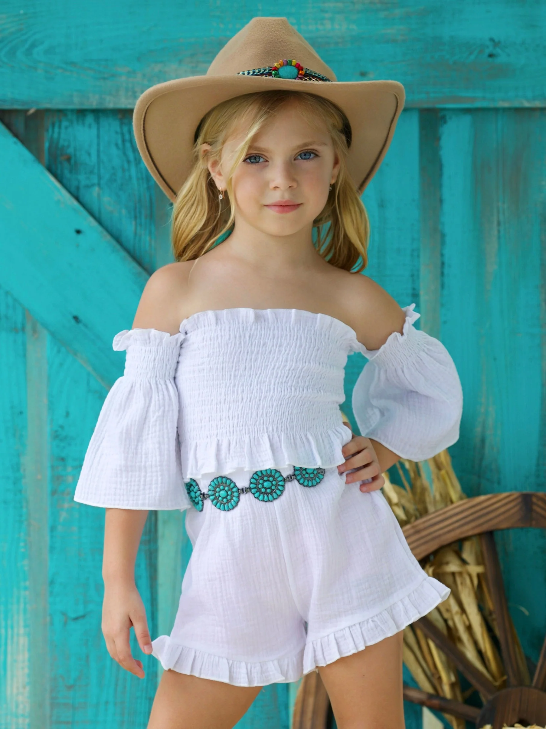 Comfy For Spring Smocked Top And Ruffle Short Set - Image 2