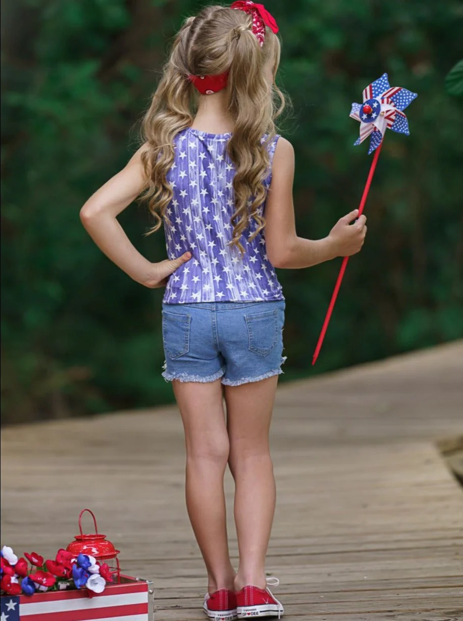 American Vintage Patched Denim Shorts Set - Image 5
