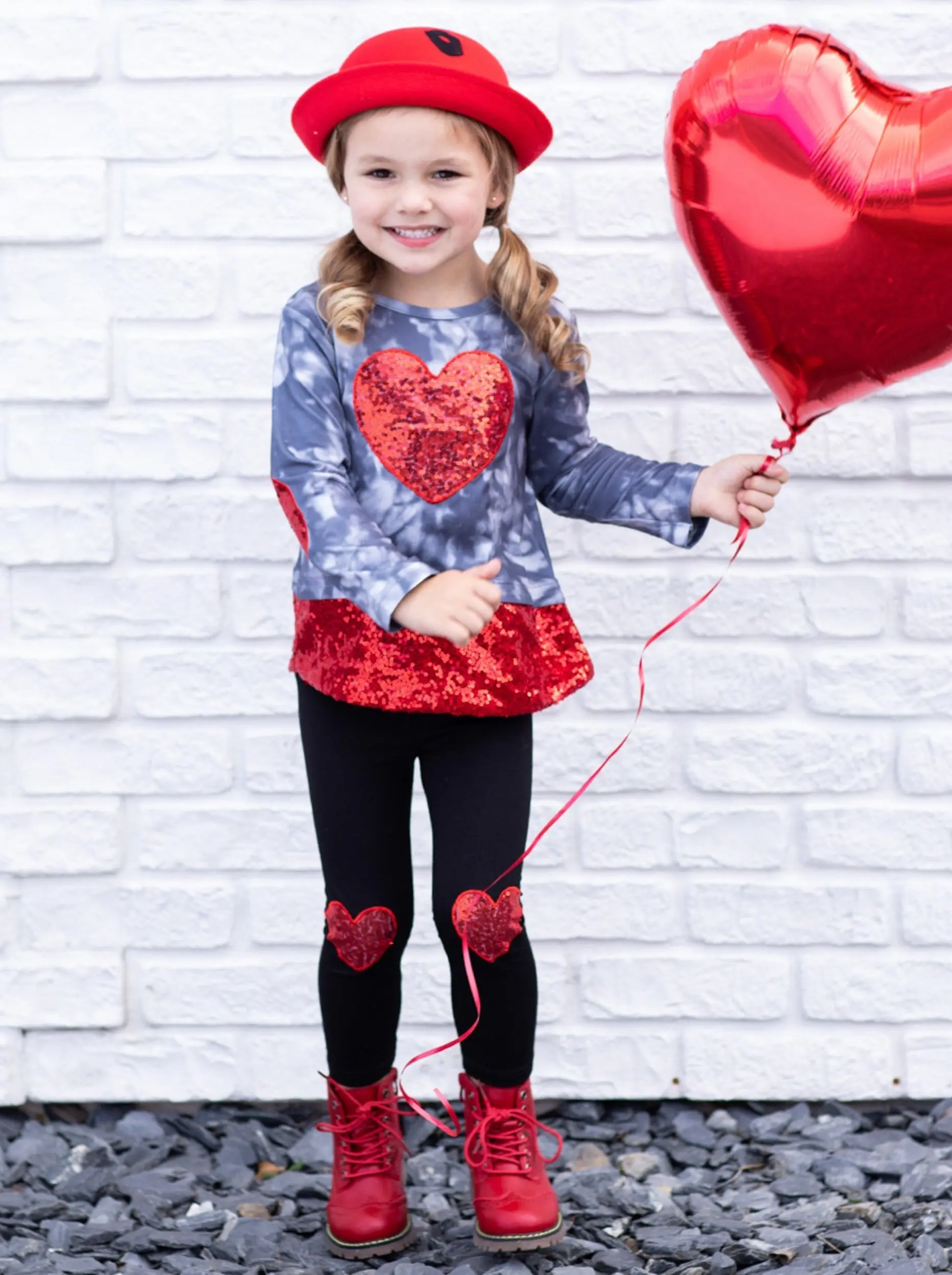 My Sparkling Heart Sequin Patched Legging Set - Image 10