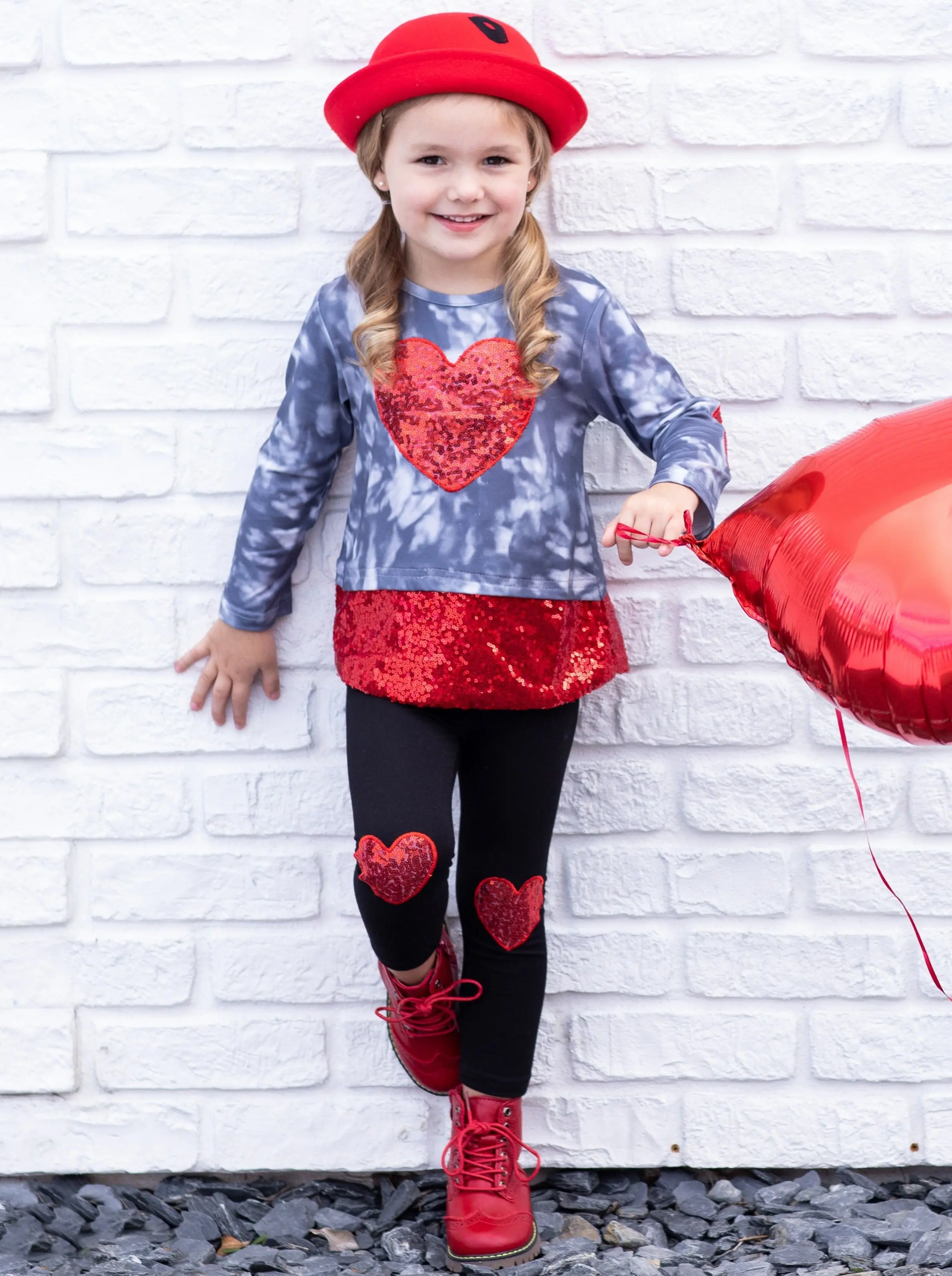 My Sparkling Heart Sequin Patched Legging Set - Image 11