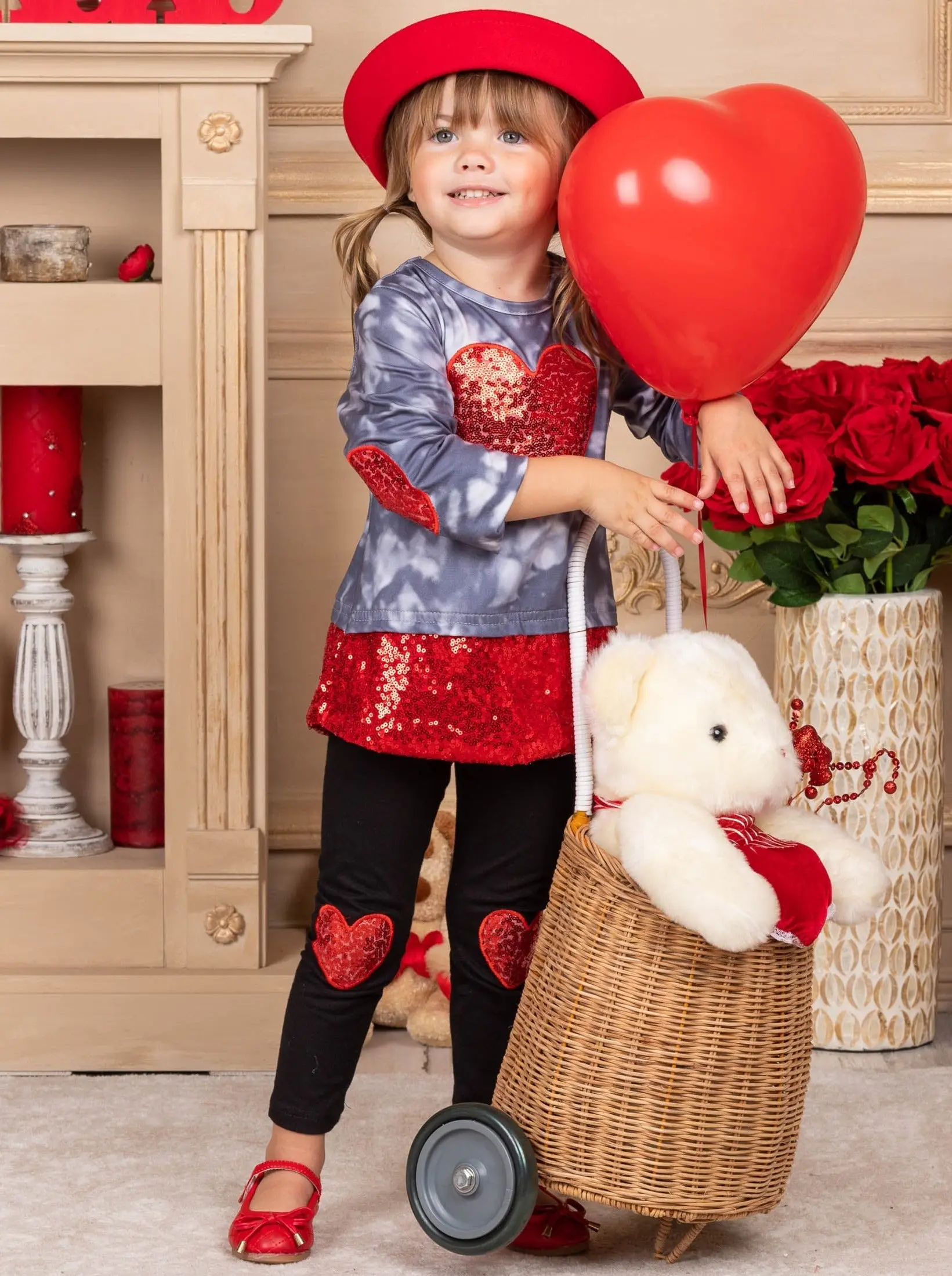 My Sparkling Heart Sequin Patched Legging Set - Image 6