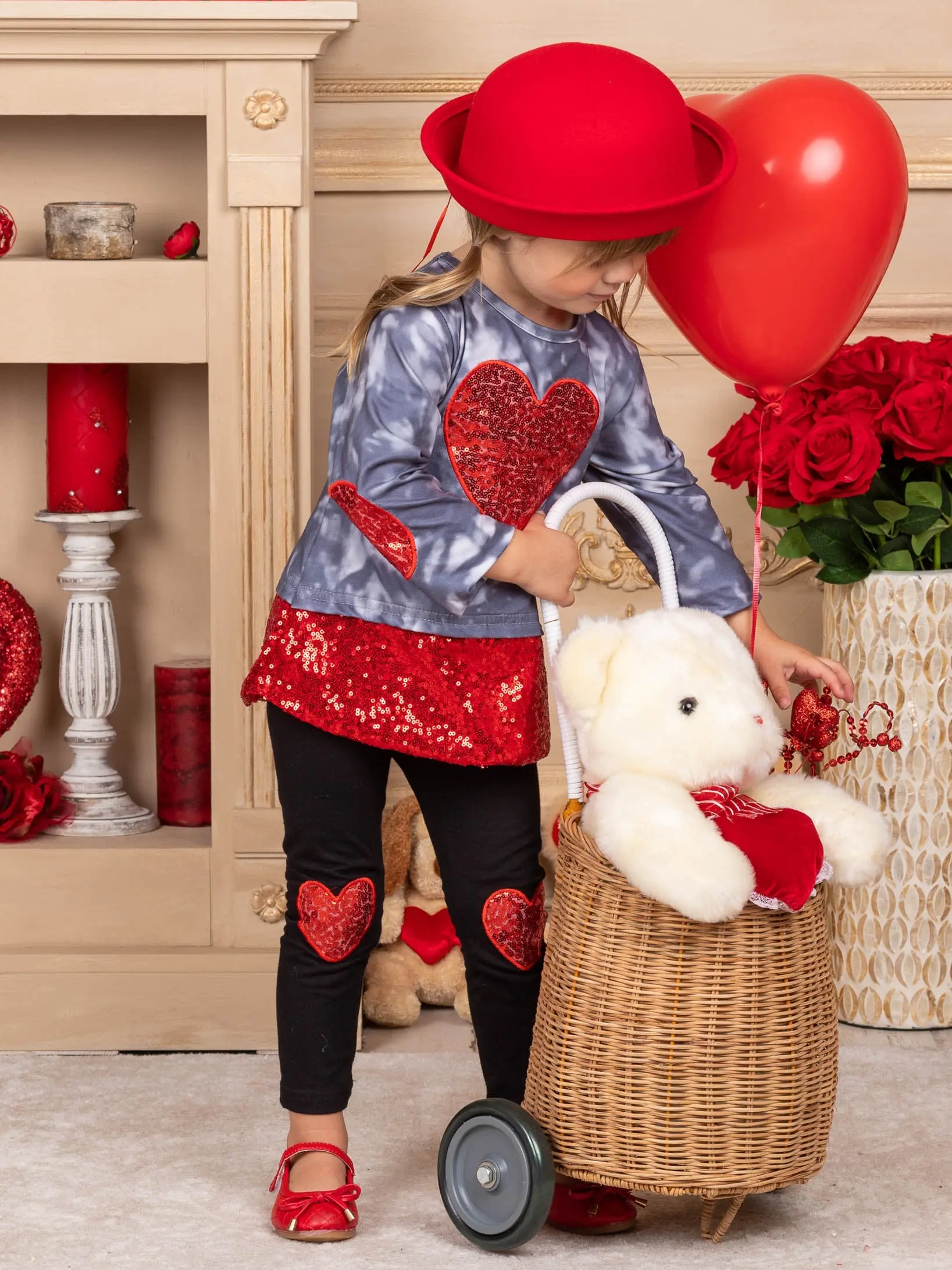 My Sparkling Heart Sequin Patched Legging Set - Image 7
