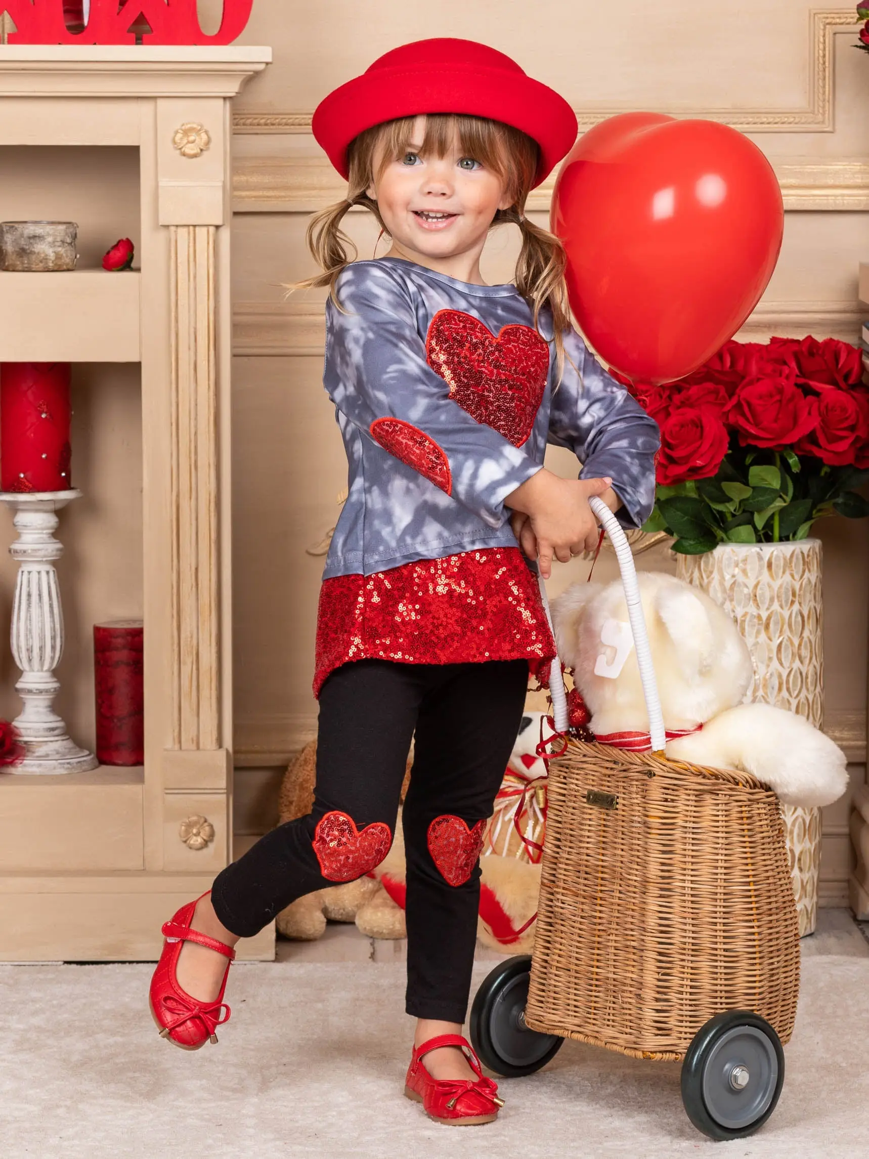 My Sparkling Heart Sequin Patched Legging Set - Image 8