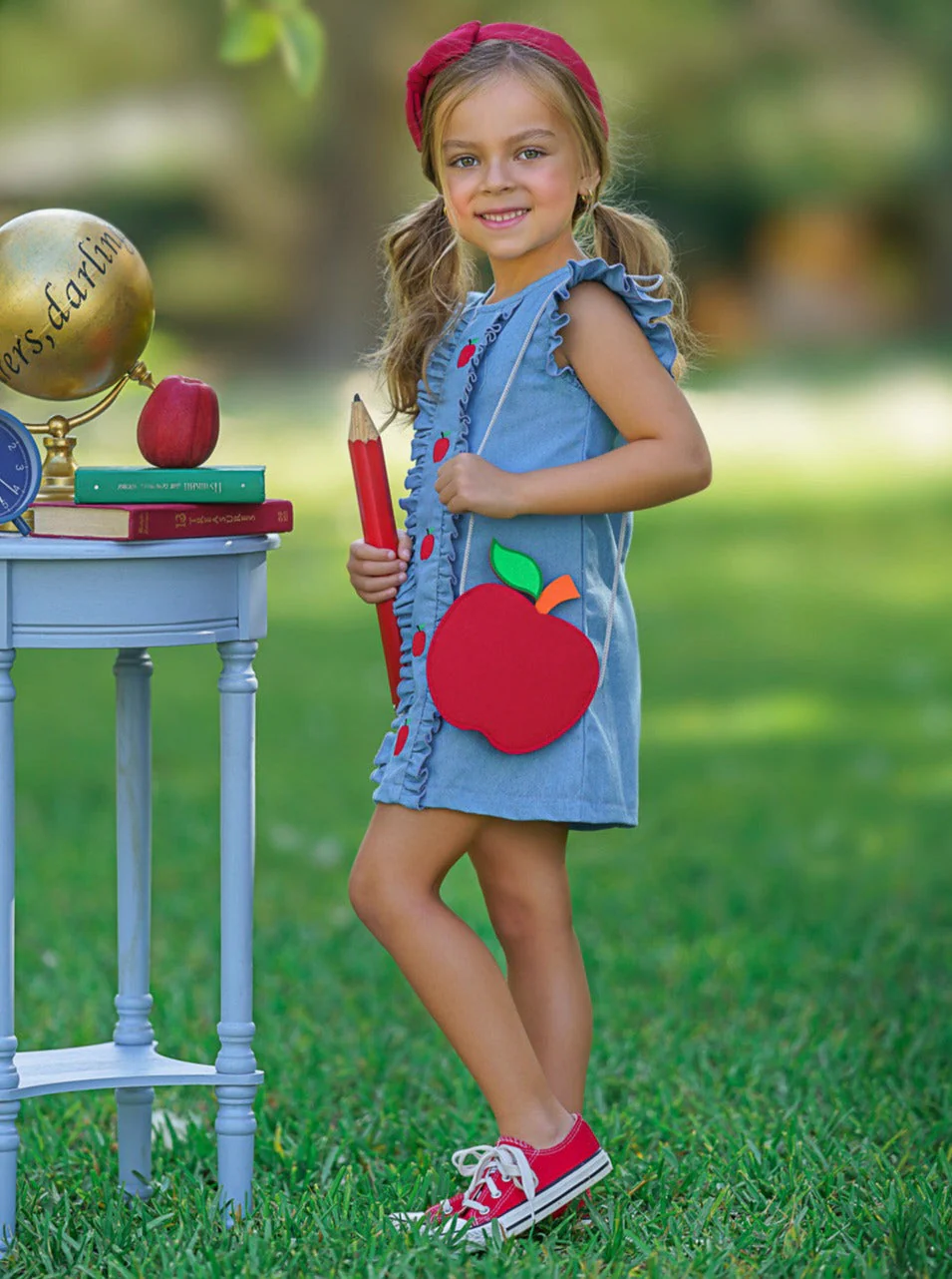 A is For Apple Denim Dress - Image 3