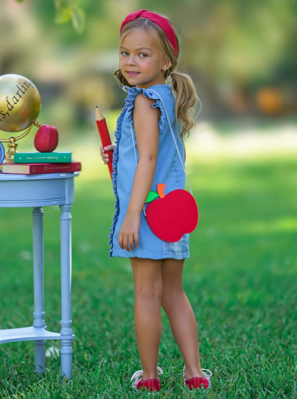 A is For Apple Denim Dress - Image 4
